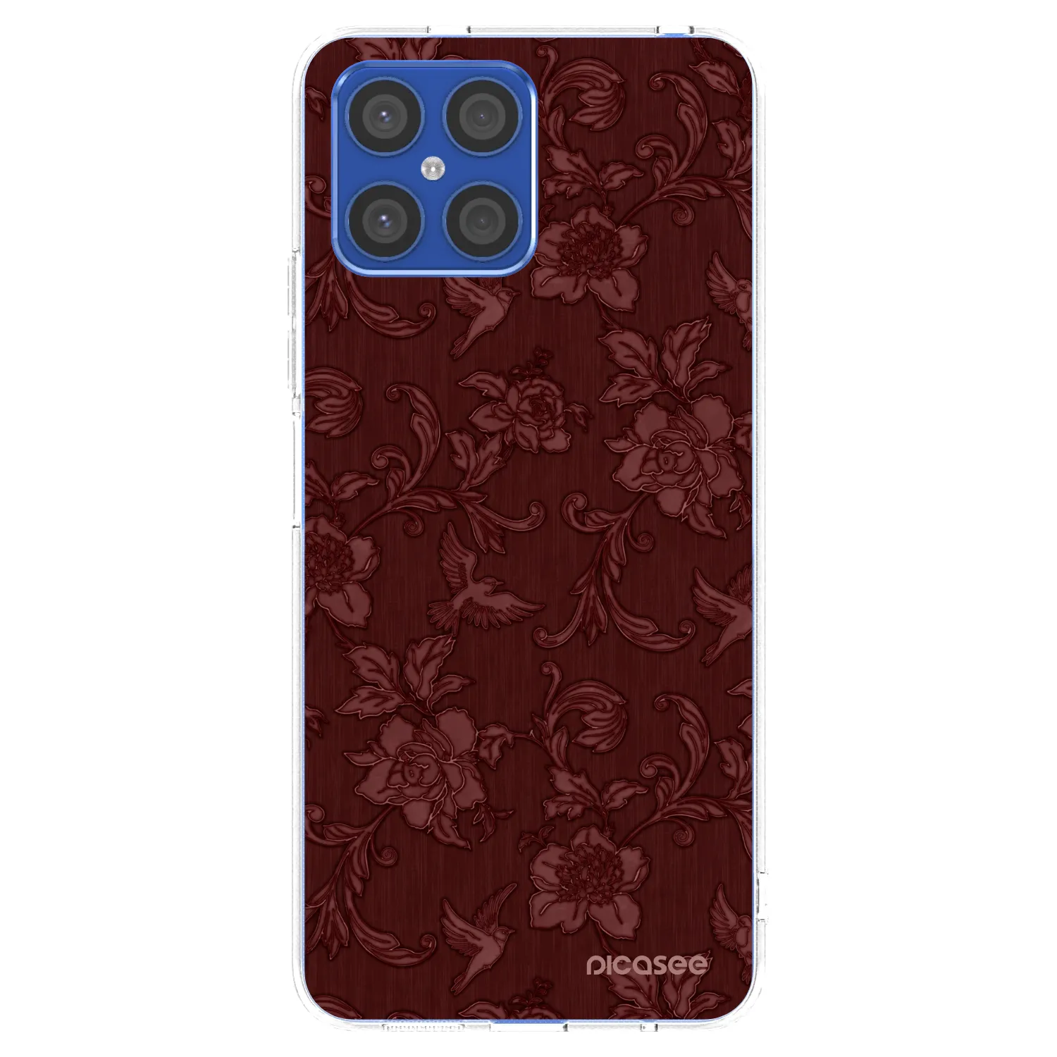 Picasee silikonowe przeźroczyste etui na Honor X8 4G - Red Elegance