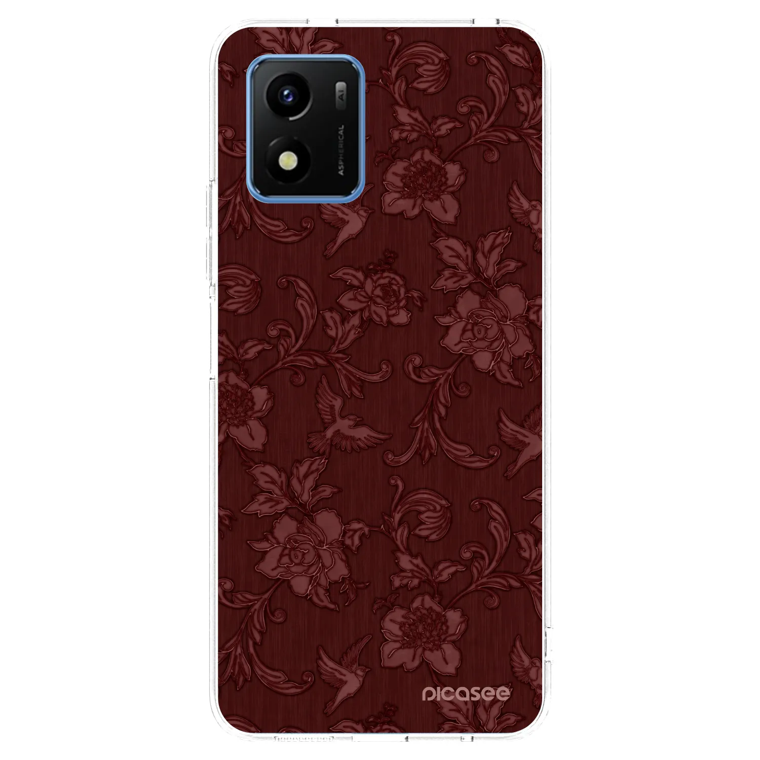 Picasee silikonowe przeźroczyste etui na Vivo Y01 - Red Elegance