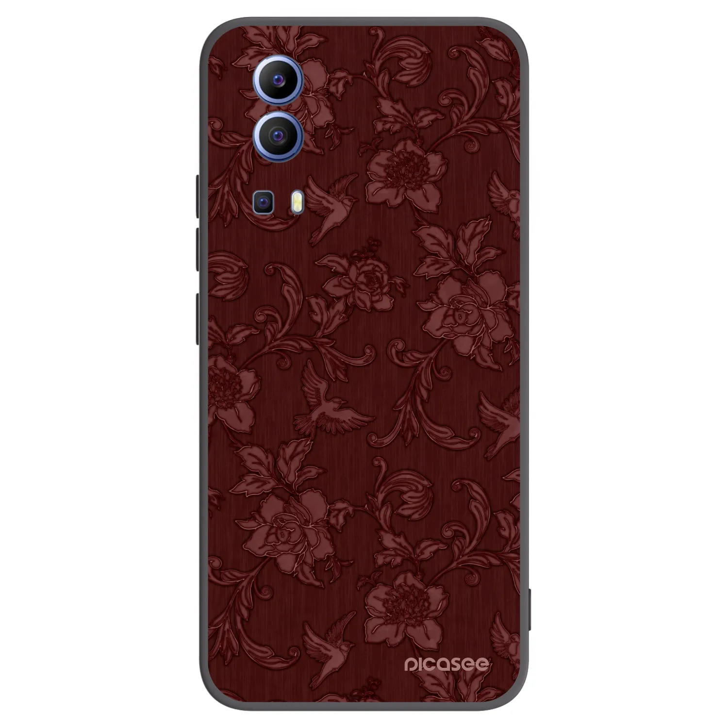 Picasee silikonowe czarne etui na Vivo Y52 5G - Red Elegance