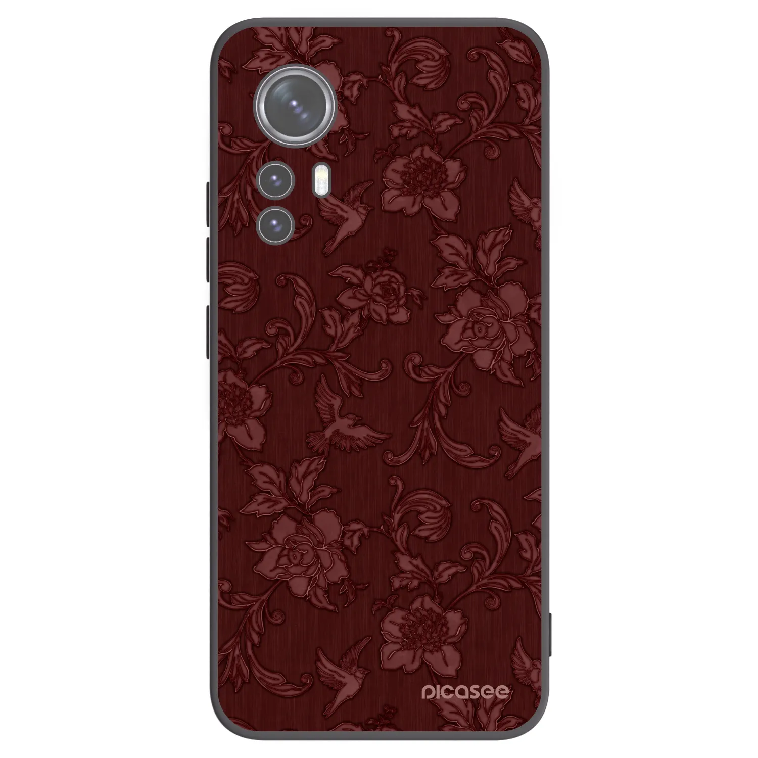 Picasee silikonowe czarne etui na Xiaomi 12X - Red Elegance