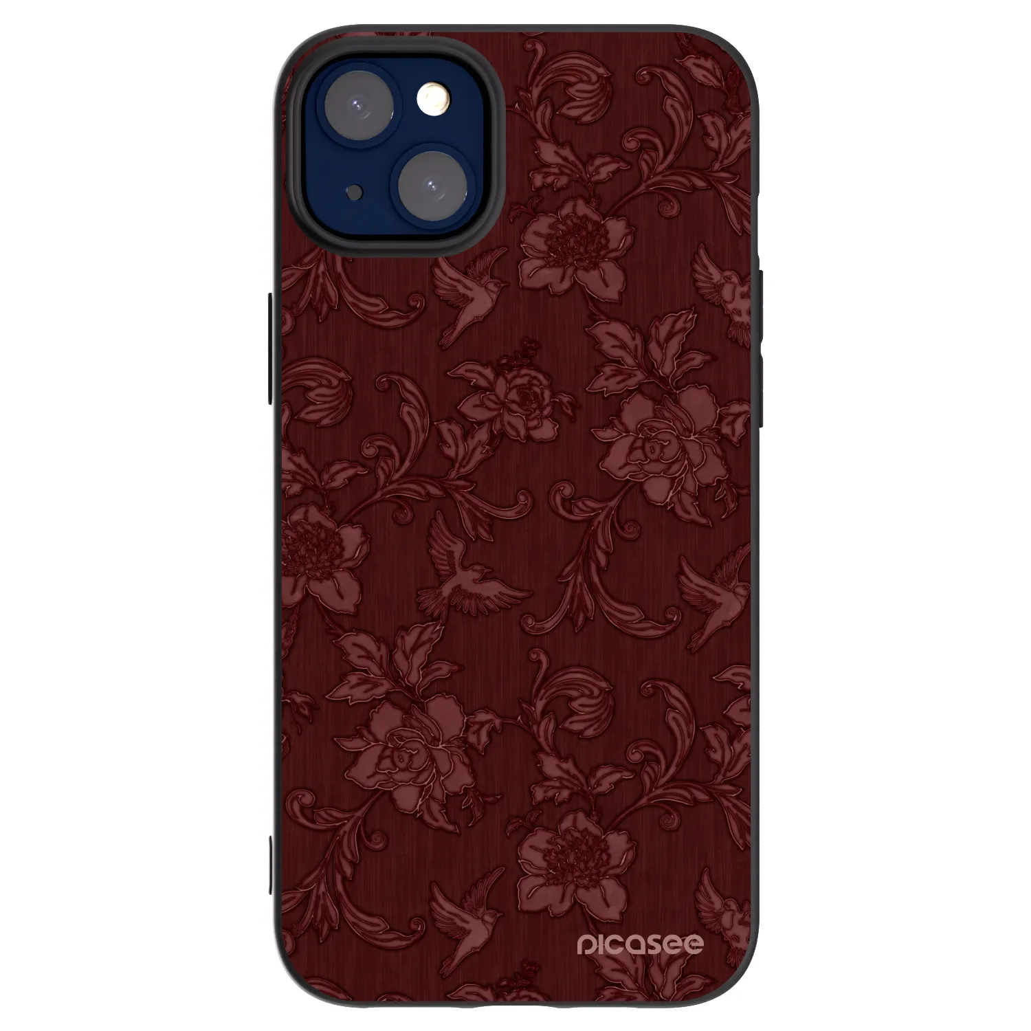 Picasee silikonowe czarne etui na Apple iPhone 14 Plus - Red Elegance