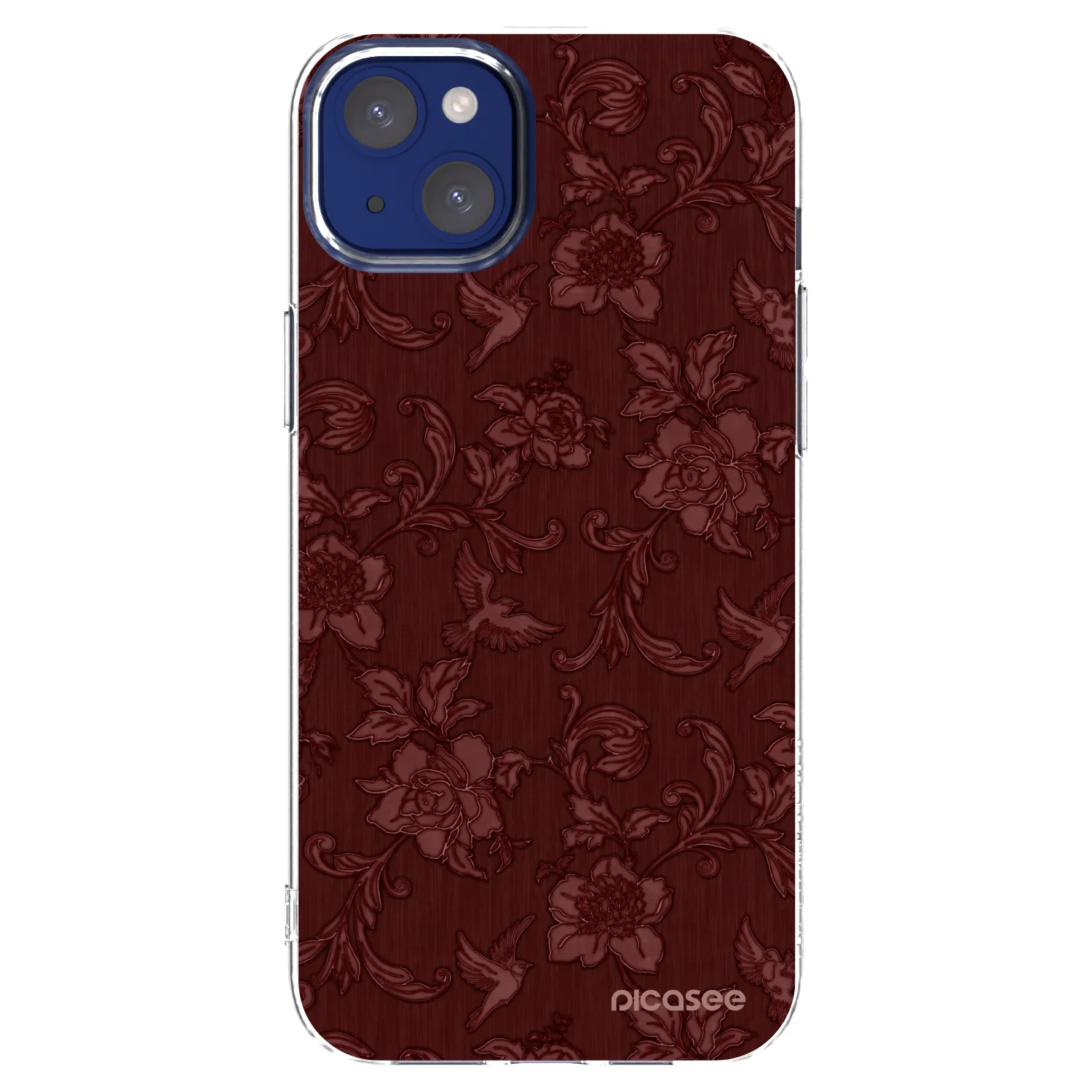 Picasee silikonowe przeźroczyste etui na Apple iPhone 14 Plus - Red Elegance