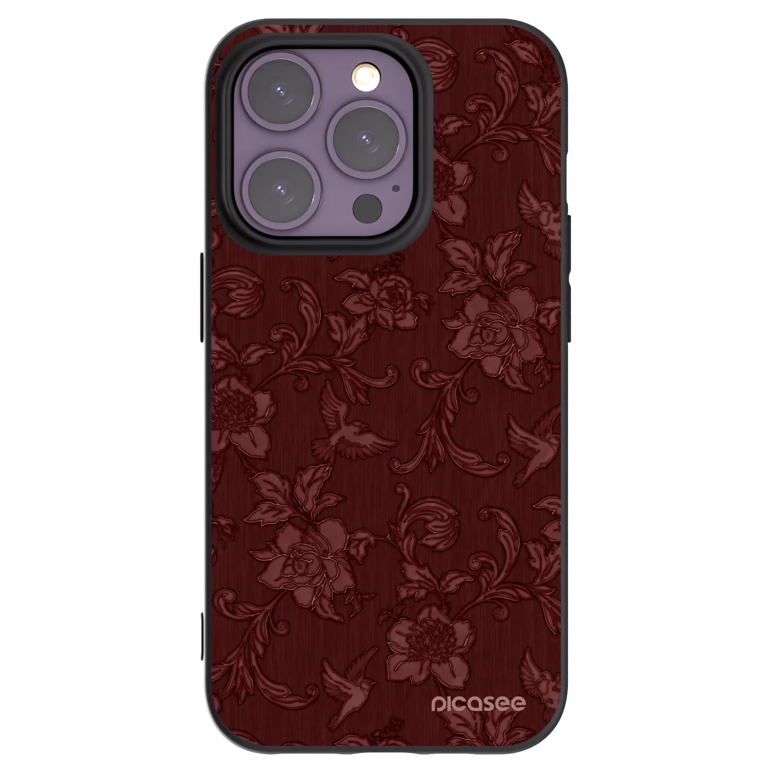 Picasee silikonowe czarne etui na Apple iPhone 14 Pro - Red Elegance