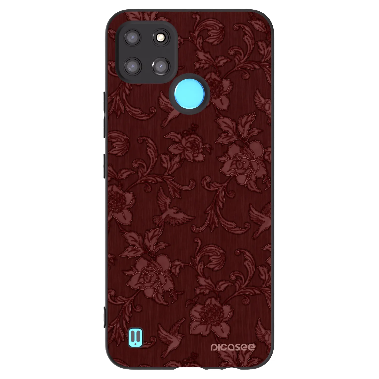 Picasee silikonowe czarne etui na Realme C21Y - Red Elegance