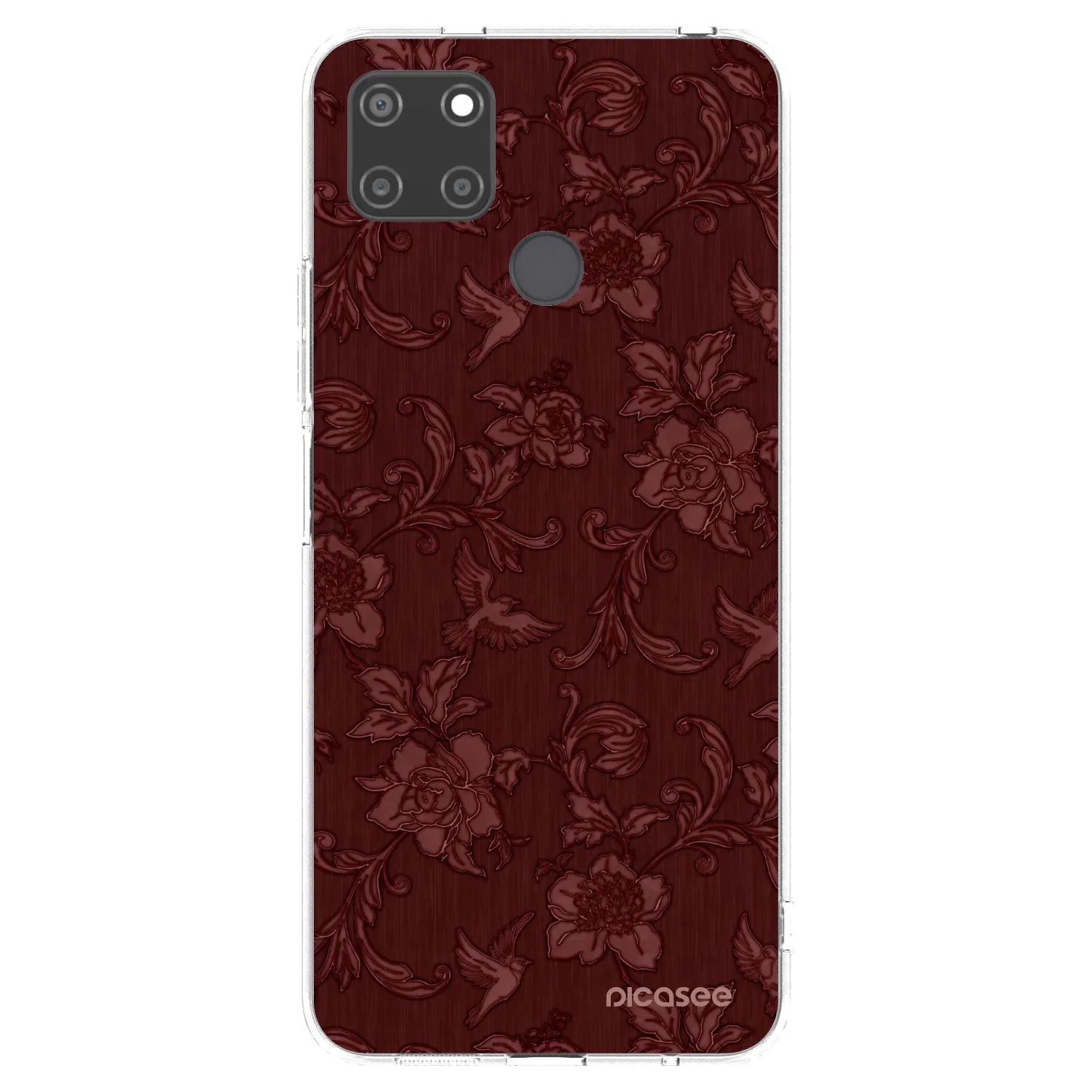 Picasee silikonowe przeźroczyste etui na Realme C21Y - Red Elegance