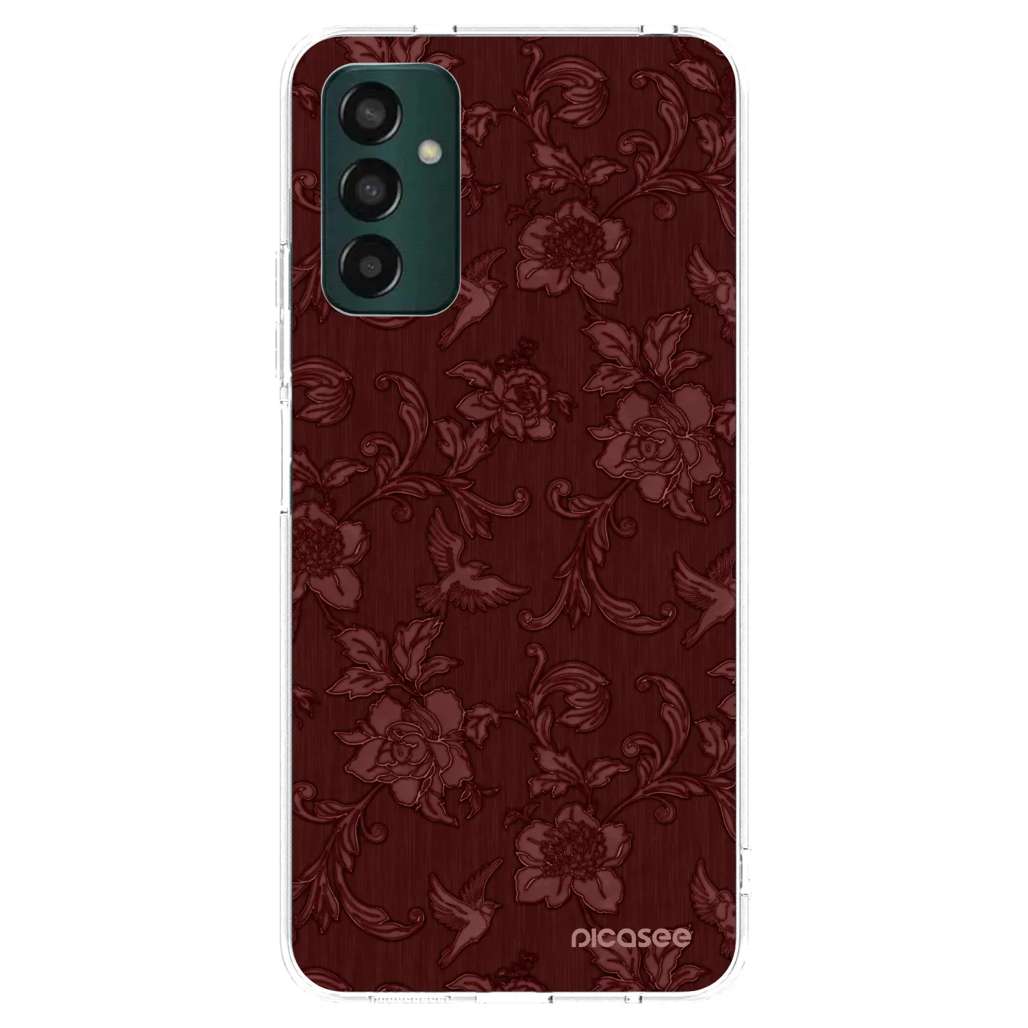 Picasee silikonowe przeźroczyste etui na Samsung Galaxy M13 M135F - Red Elegance