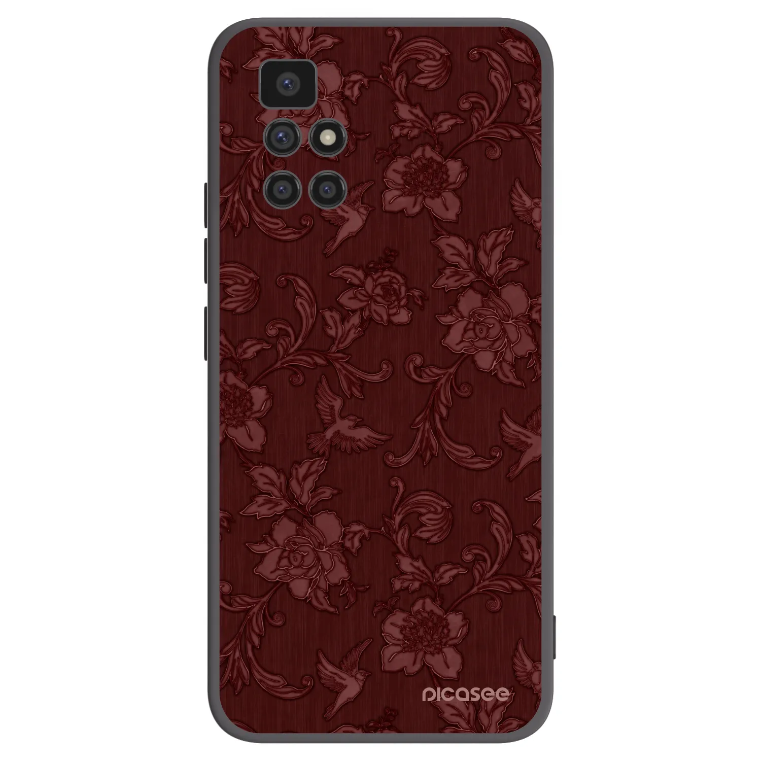 Picasee silikonowe czarne etui na Xiaomi Redmi 10 (2022) - Red Elegance