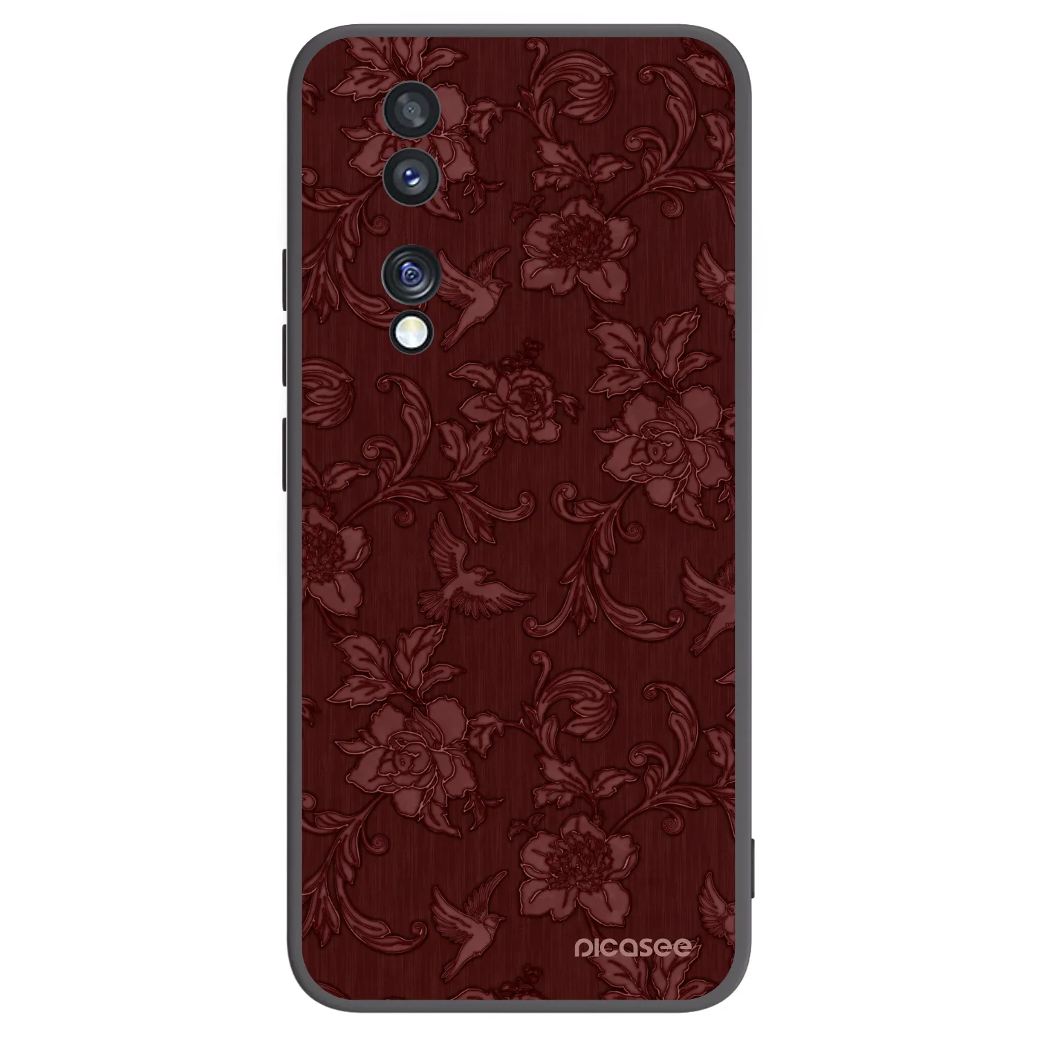 Picasee silikonowe czarne etui na Honor 70 - Red Elegance