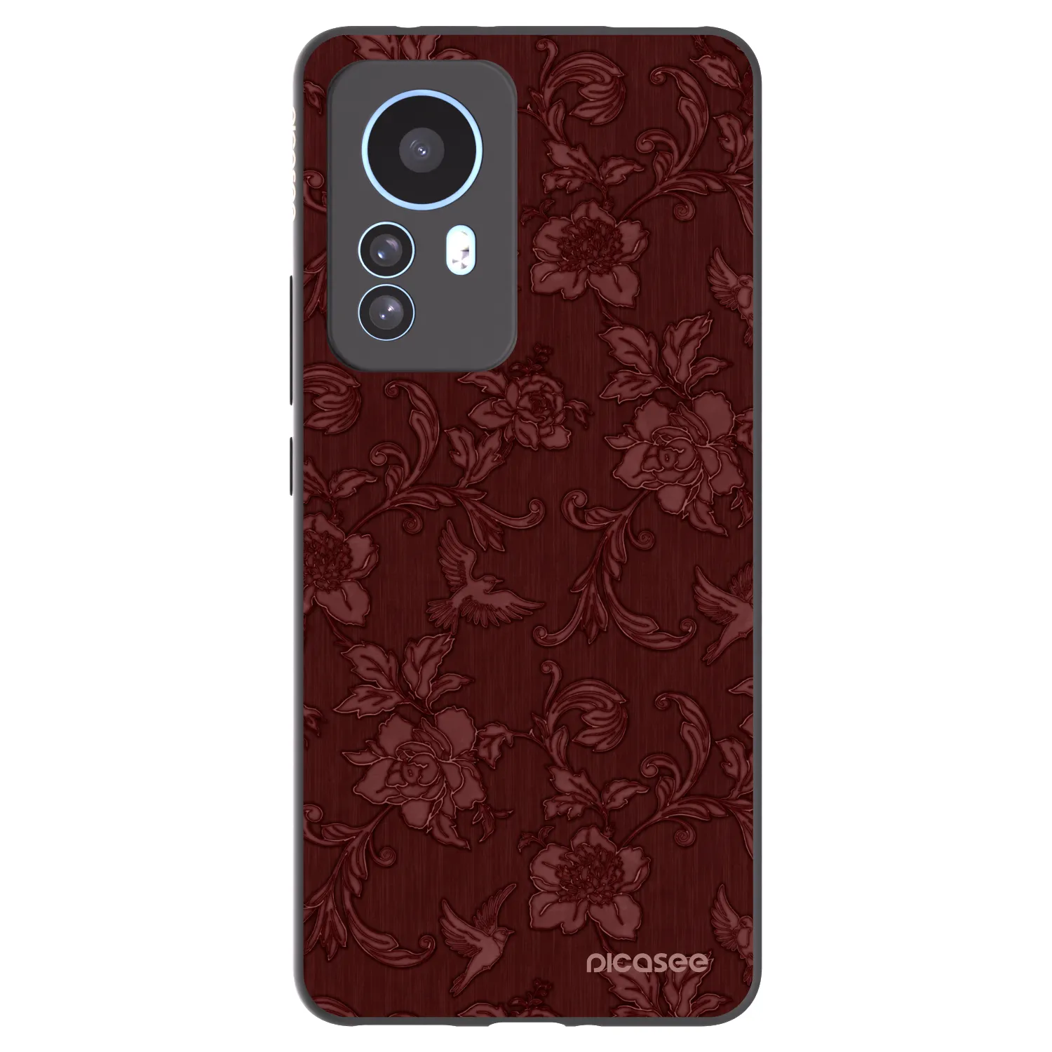 Picasee silikonowe czarne etui na Xiaomi 12T - Red Elegance