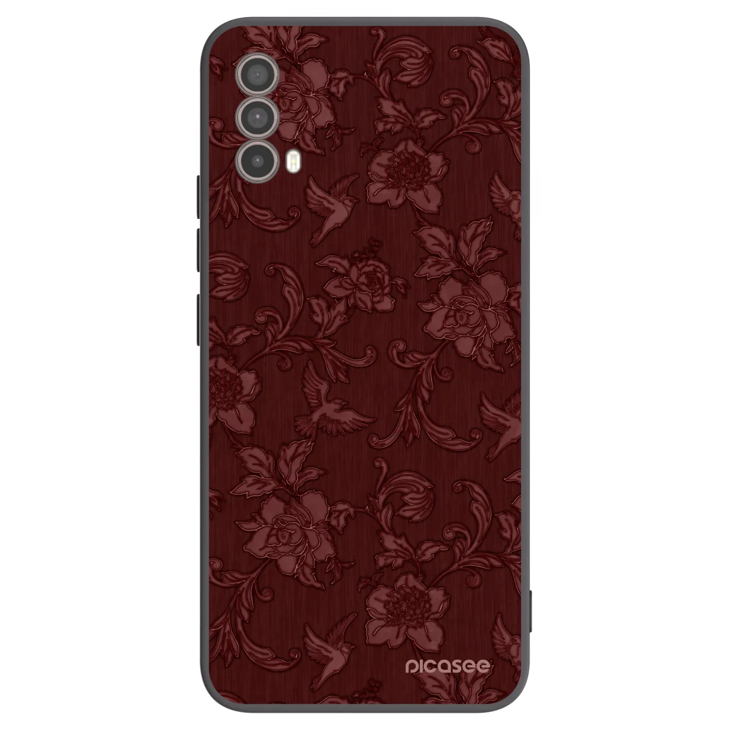 Picasee silikonowe czarne etui na Motorola Moto E40 - Red Elegance