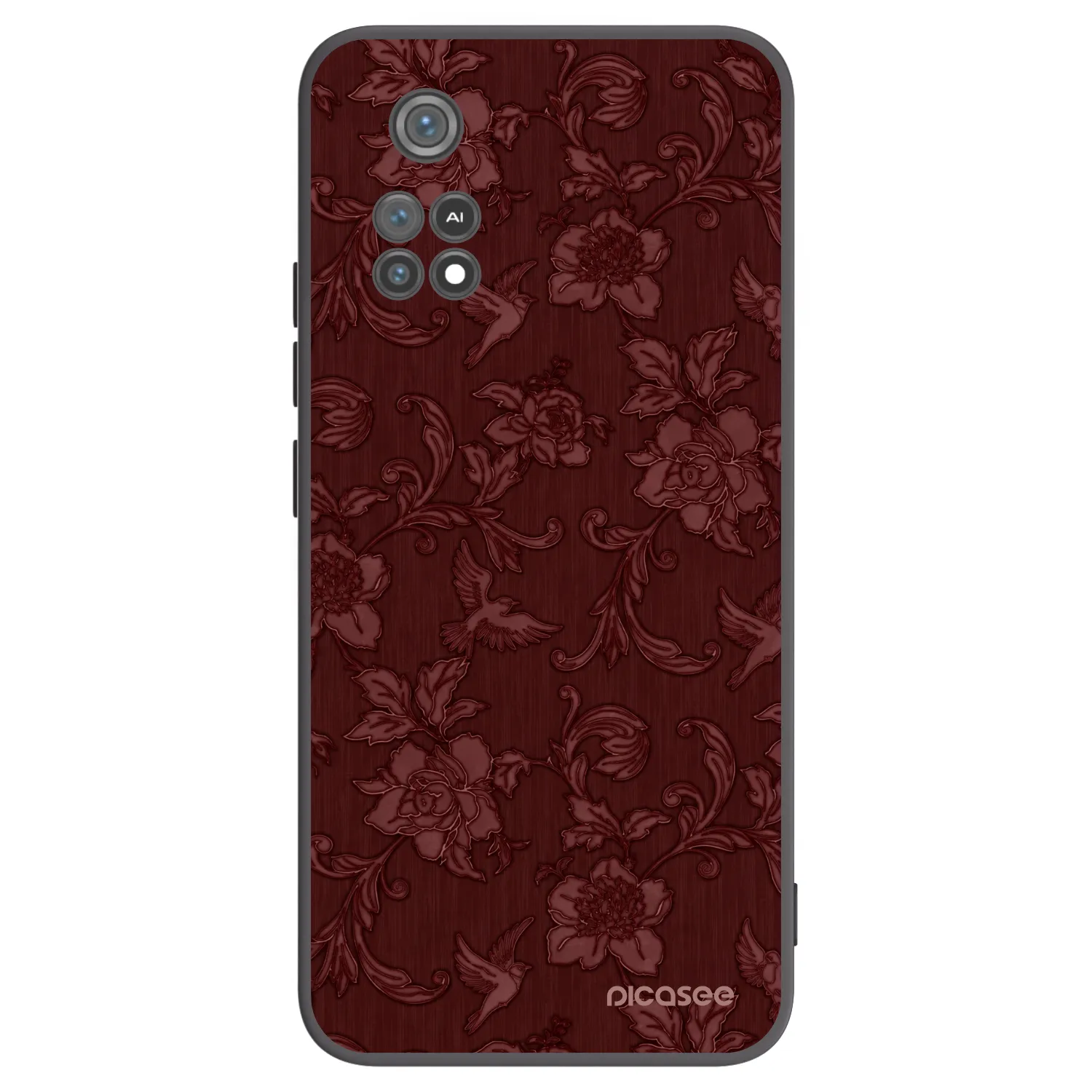 Picasee silikonowe czarne etui na Xiaomi Poco M4 Pro - Red Elegance