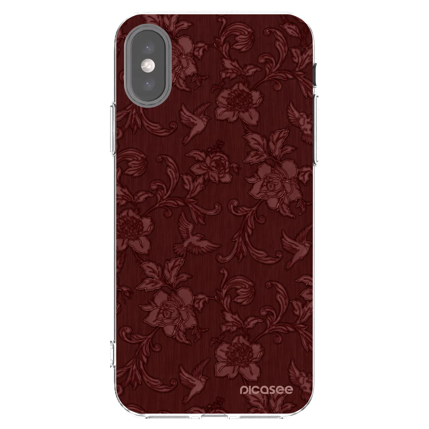 Picasee silikonowe przeźroczyste etui na Apple iPhone X/XS - Red Elegance