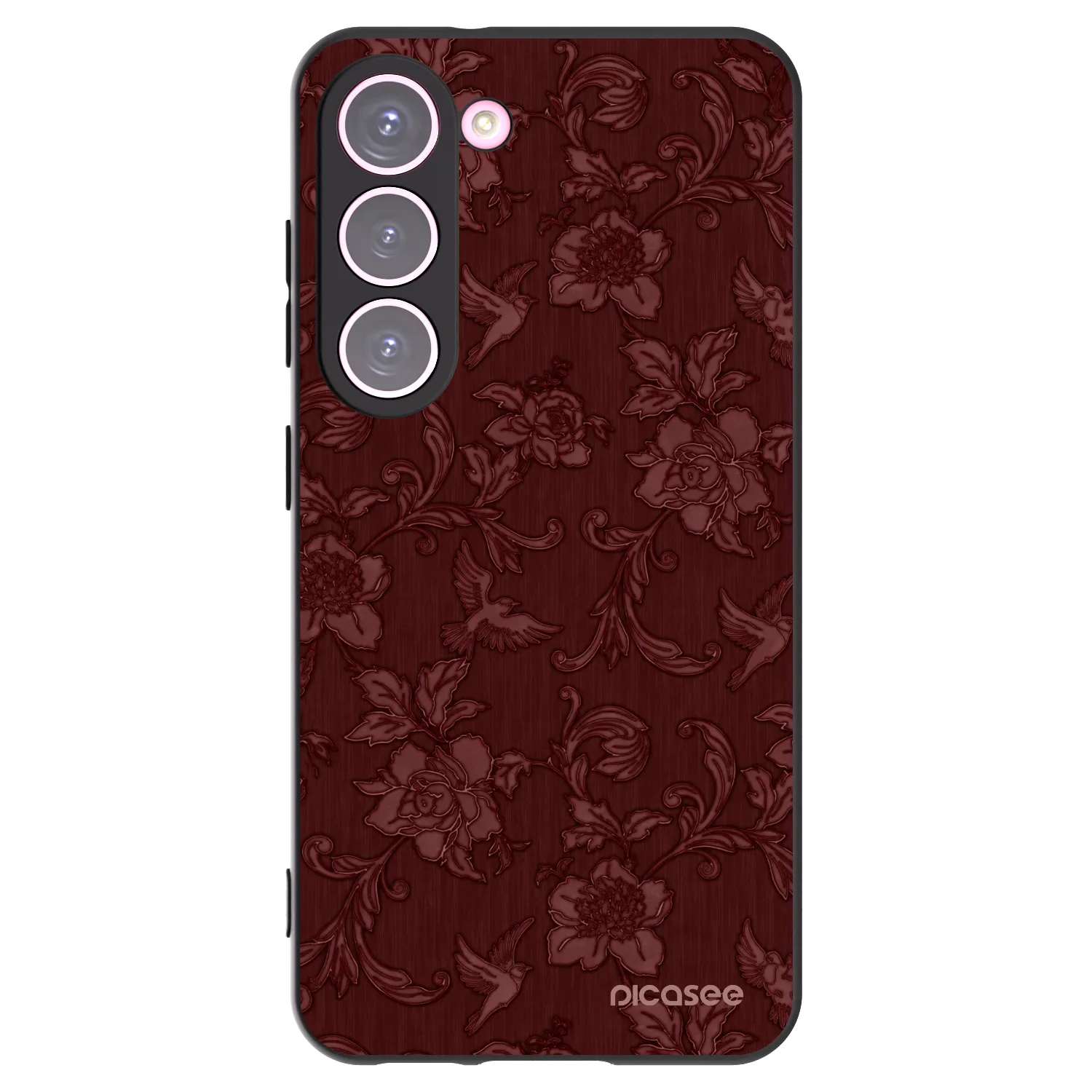 Picasee silikonowe czarne etui na Samsung Galaxy S23 5G - Red Elegance