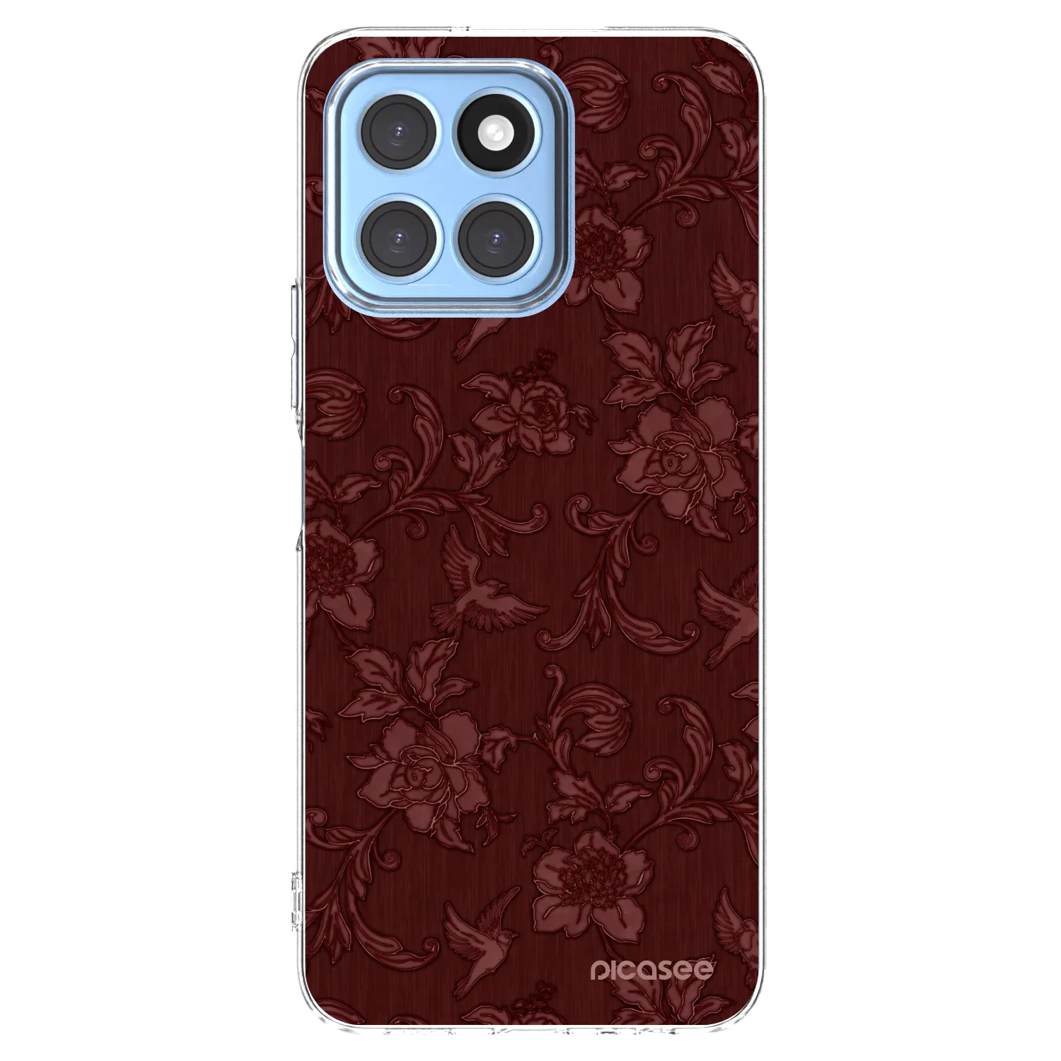 Picasee silikonowe przeźroczyste etui na Honor X8 5G - Red Elegance