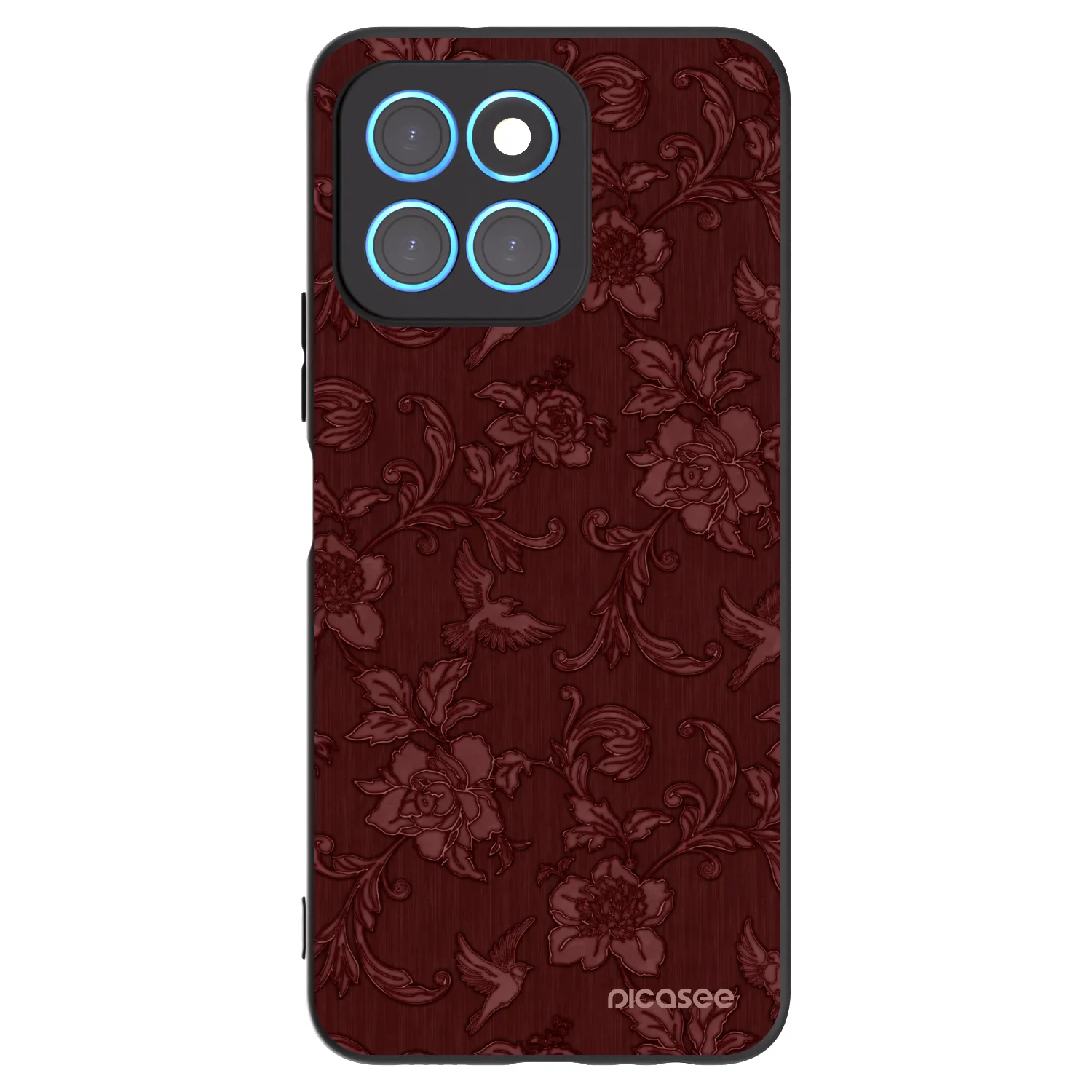 Picasee silikonowe czarne etui na Honor X6 - Red Elegance