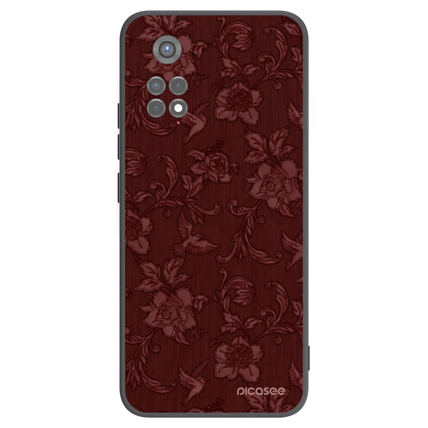 Picasee silikonowe czarne etui na Xiaomi Redmi Note 11S 5G - Red Elegance