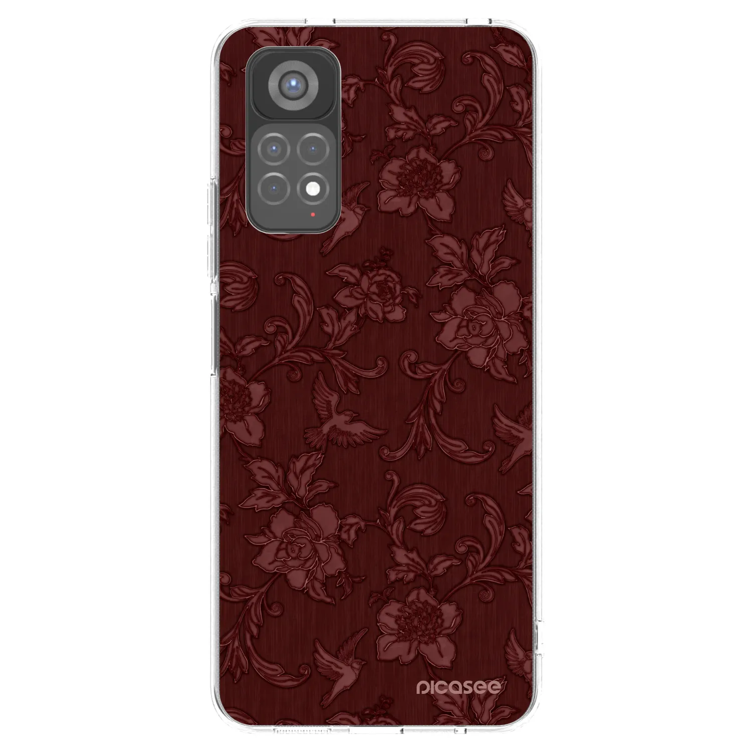 Picasee silikonowe przeźroczyste etui na Xiaomi Redmi Note 11S 5G - Red Elegance