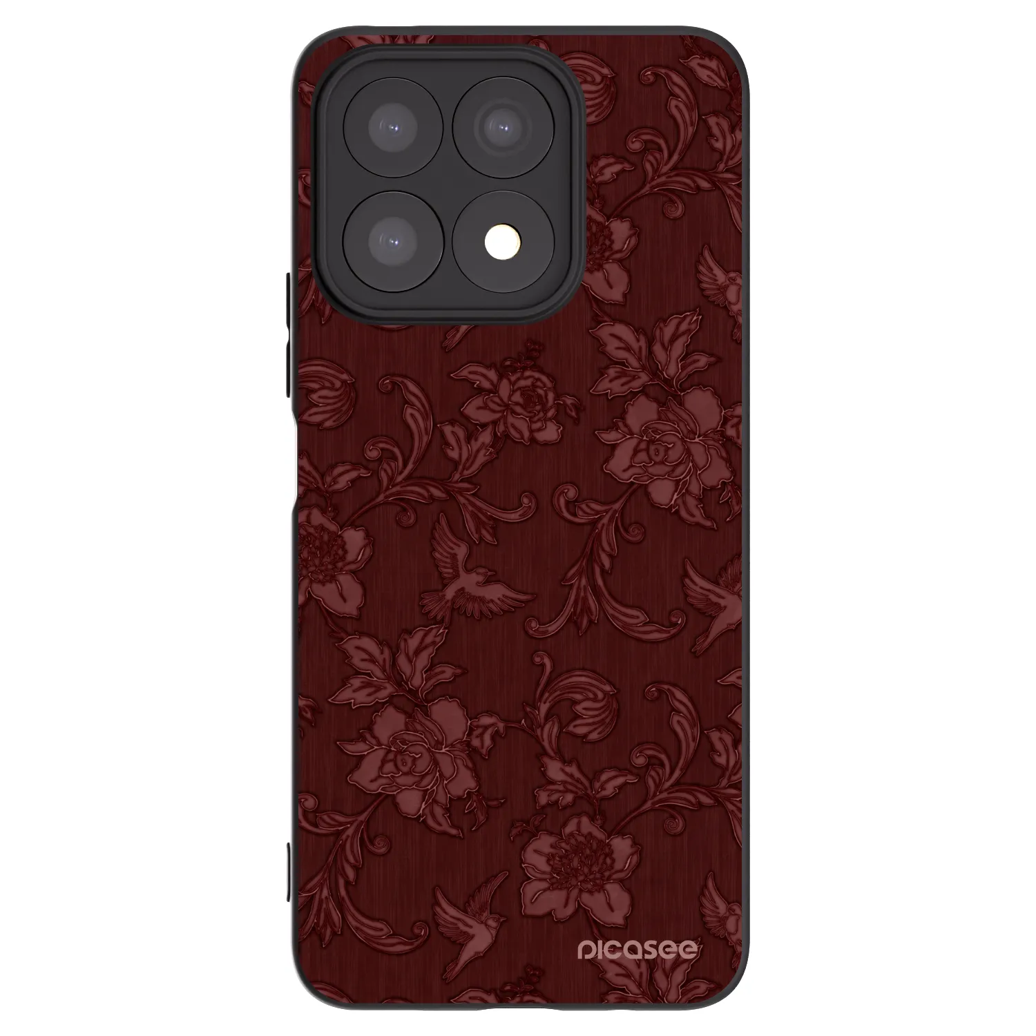 Picasee silikonowe czarne etui na Honor X8a - Red Elegance