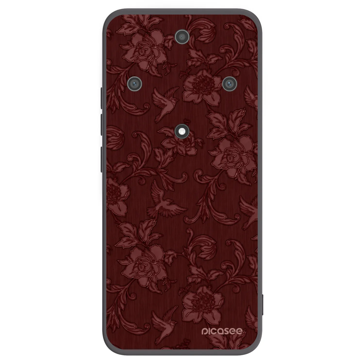 Picasee silikonowe czarne etui na Honor Magic5 Lite 5G - Red Elegance
