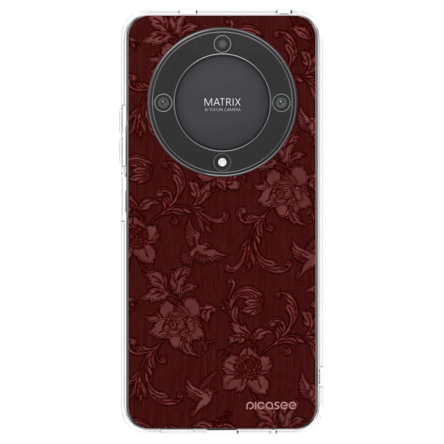 Picasee silikonowe przeźroczyste etui na Honor Magic5 Lite 5G - Red Elegance