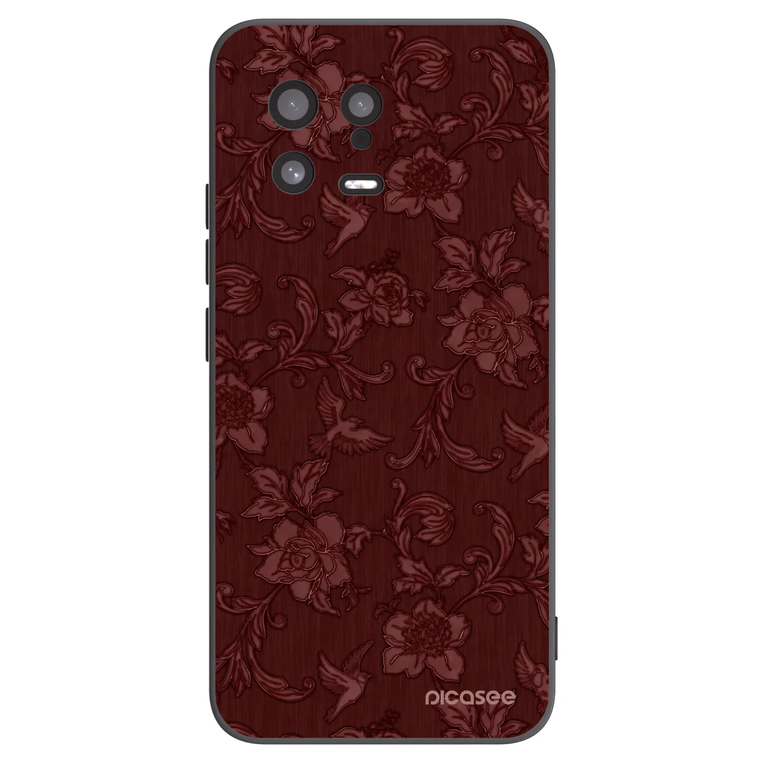 Picasee silikonowe czarne etui na Xiaomi 13 - Red Elegance