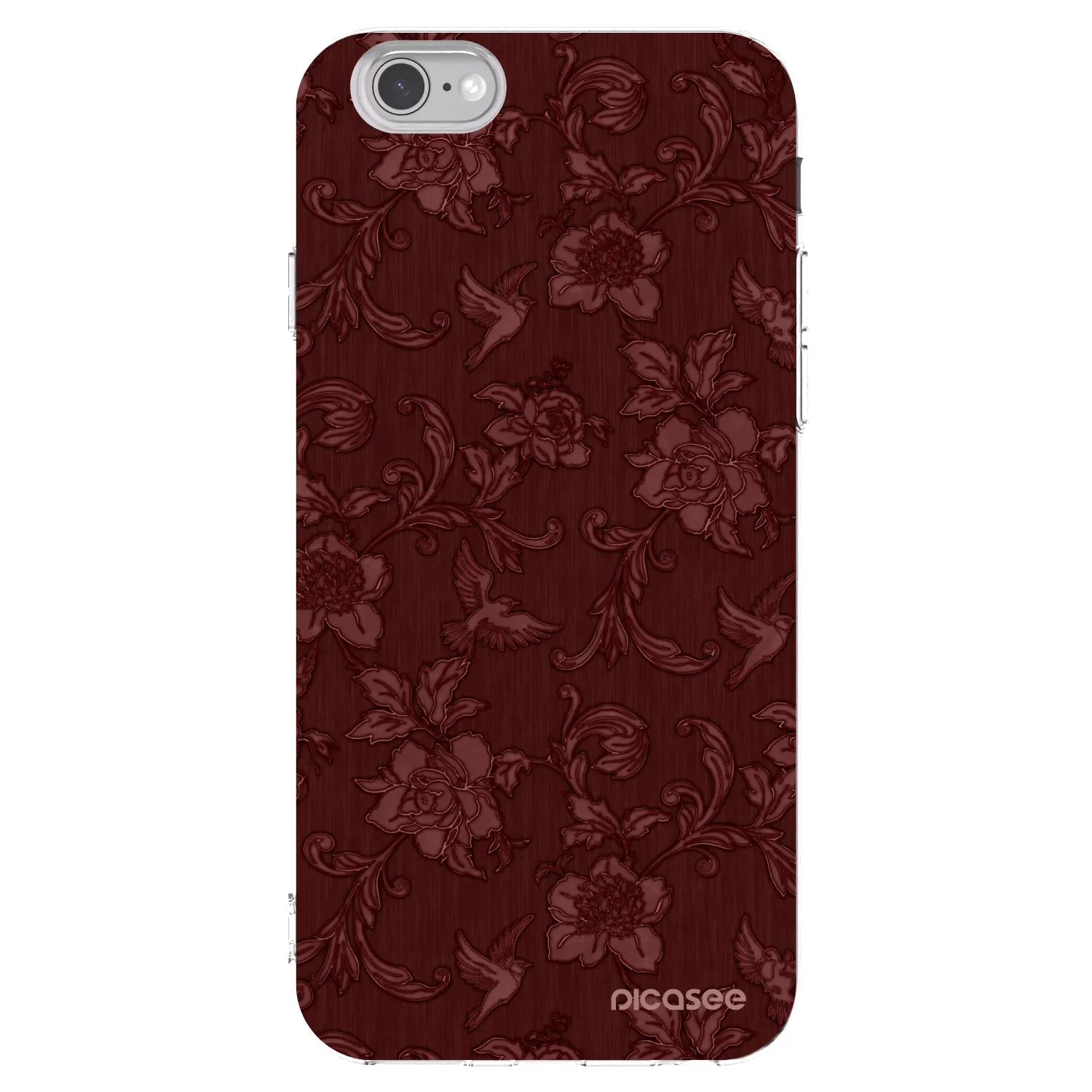 Picasee silikonowe przeźroczyste etui na Apple iPhone 6/6S - Red Elegance