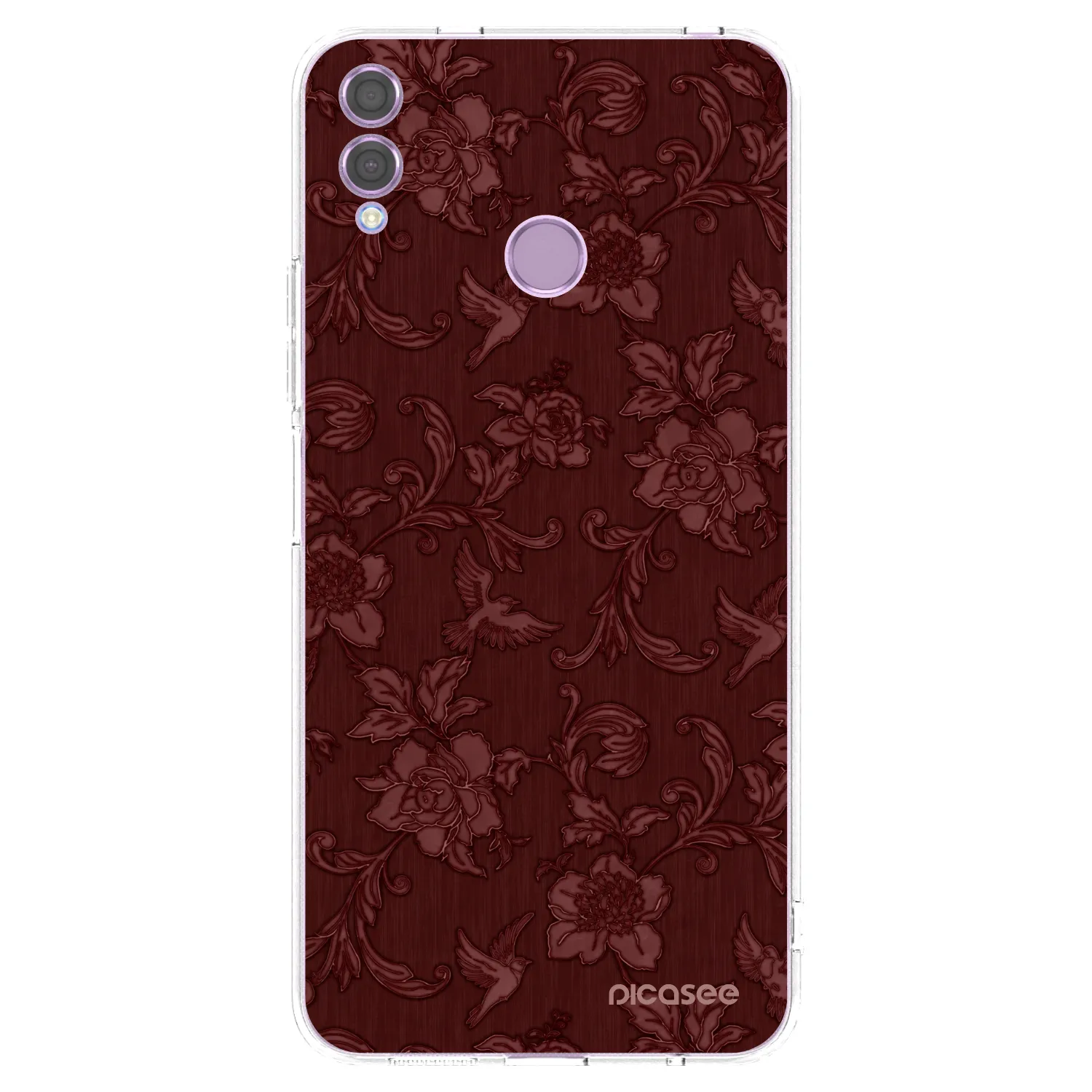 Picasee silikonowe przeźroczyste etui na Honor 8X - Red Elegance