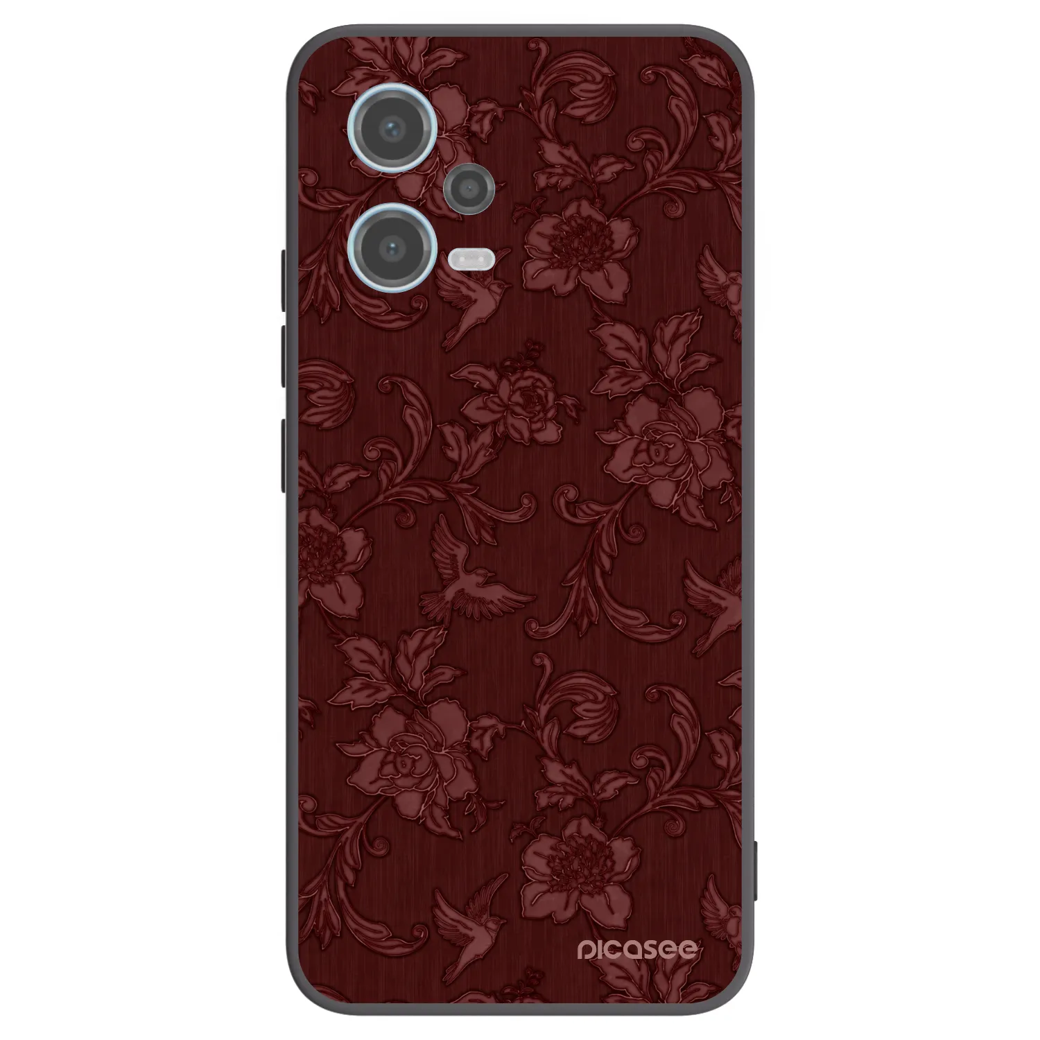 Picasee silikonowe czarne etui na Xiaomi Redmi Note 12 5G - Red Elegance