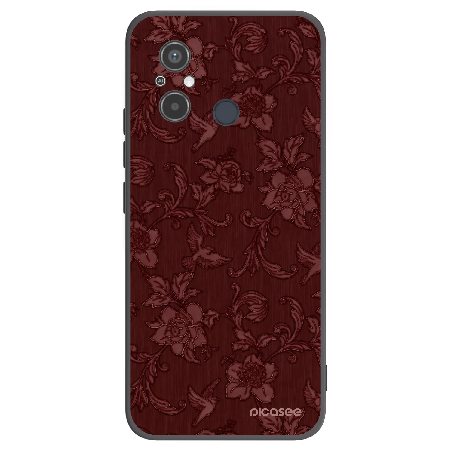 Picasee silikonowe czarne etui na Xiaomi Redmi 12C - Red Elegance