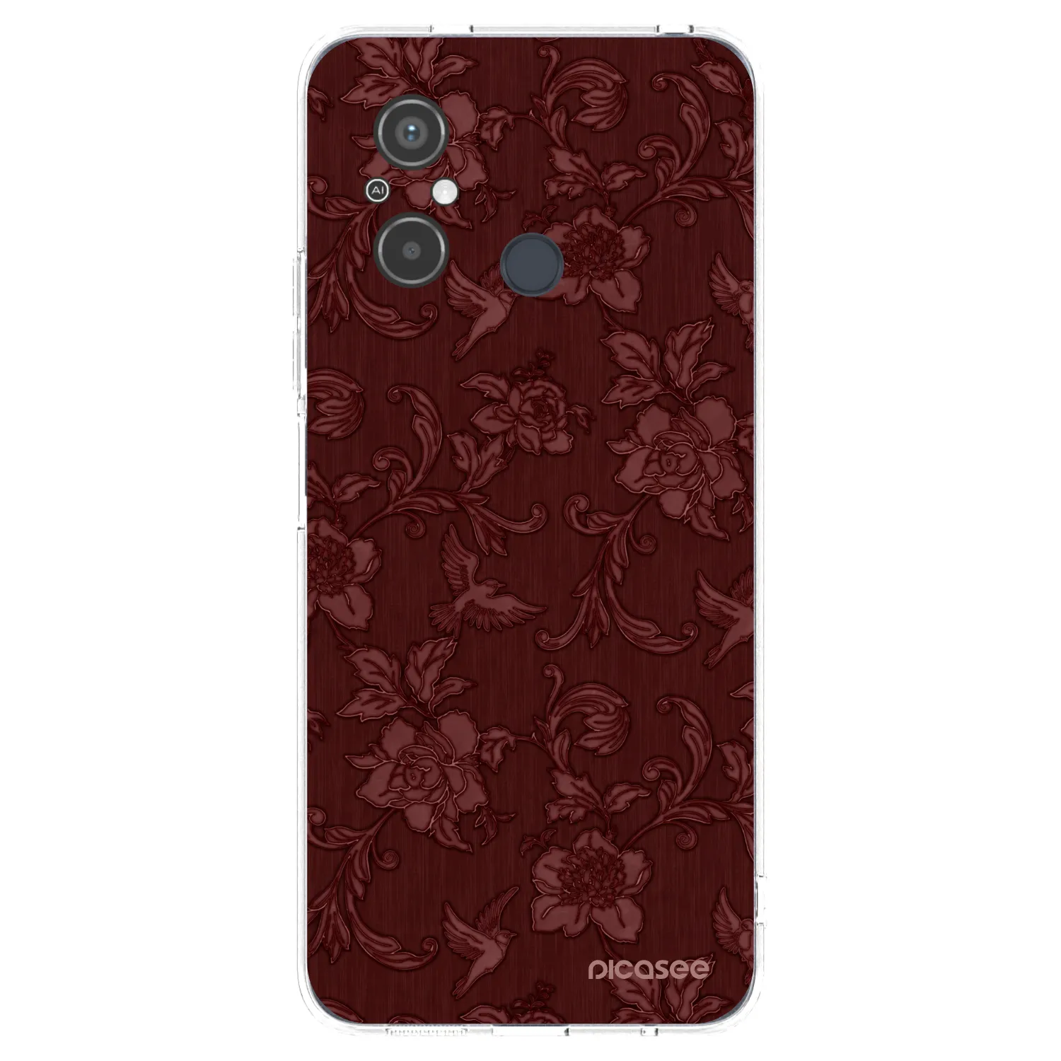Picasee silikonowe przeźroczyste etui na Xiaomi Redmi 12C - Red Elegance