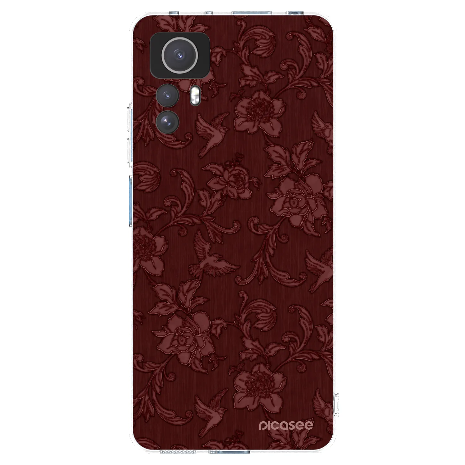 Picasee silikonowe przeźroczyste etui na Xiaomi Redmi Note 12S - Red Elegance