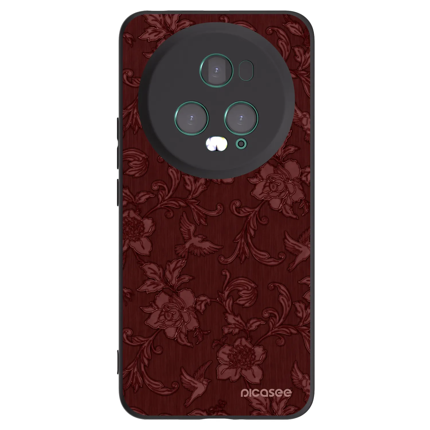 Picasee silikonowe czarne etui na Honor Magic5 Pro - Red Elegance