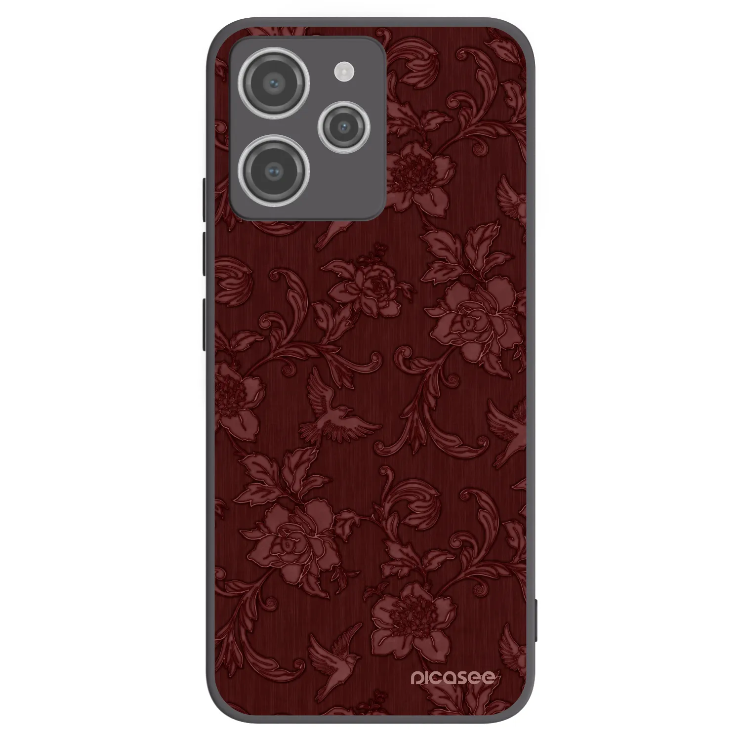 Picasee silikonowe czarne etui na Xiaomi Redmi 12 4G - Red Elegance