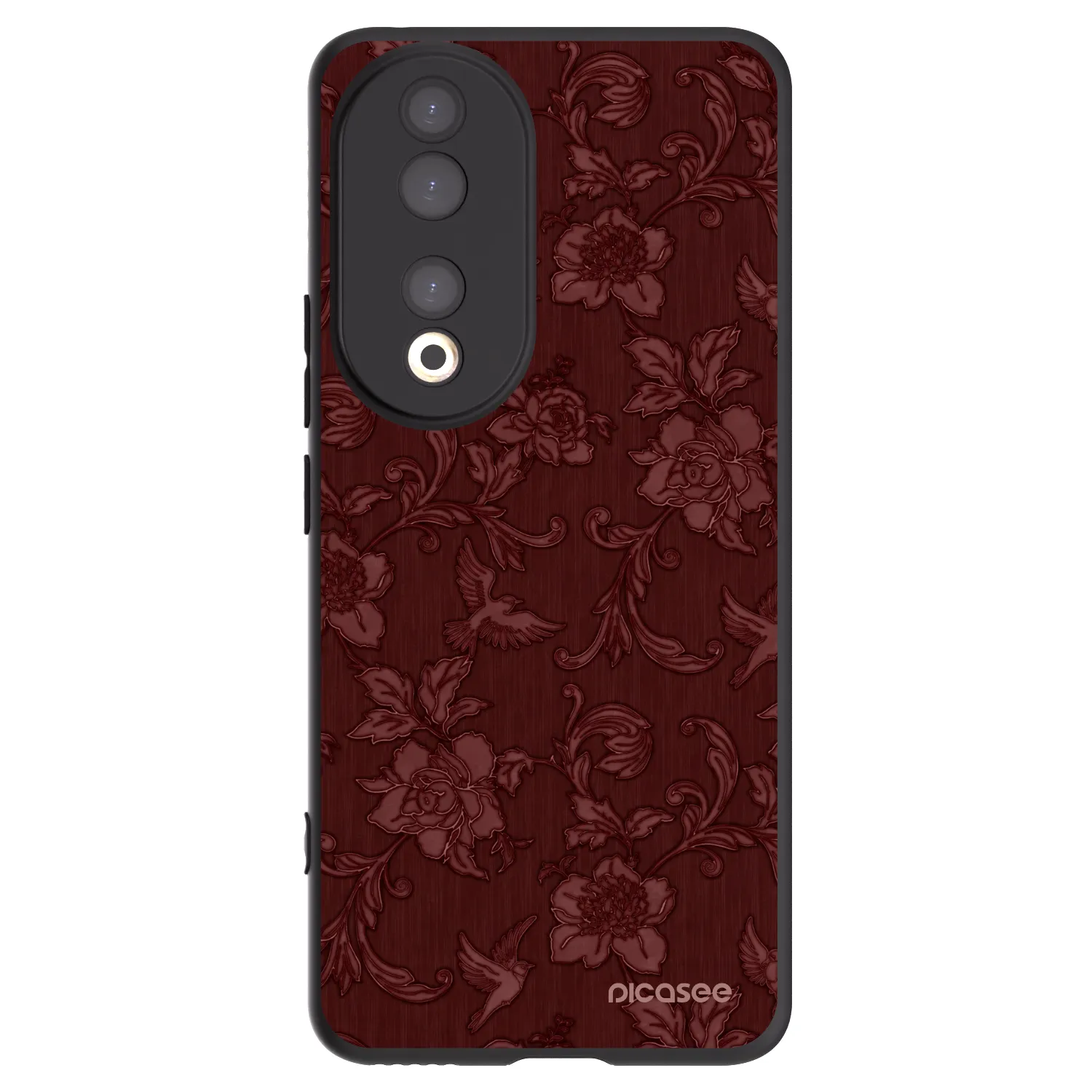 Picasee silikonowe czarne etui na Honor 90 5G - Red Elegance