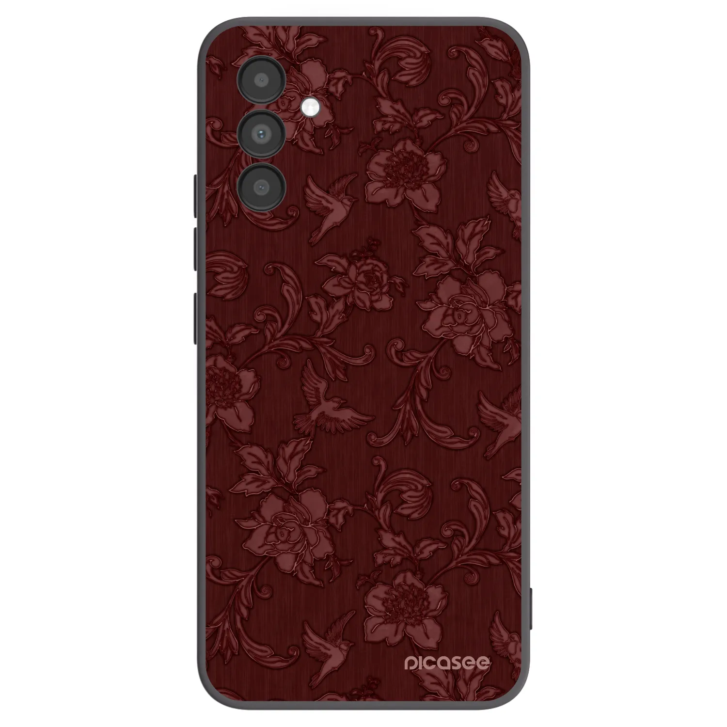 Picasee silikonowe czarne etui na Samsung Galaxy A04s A047F - Red Elegance