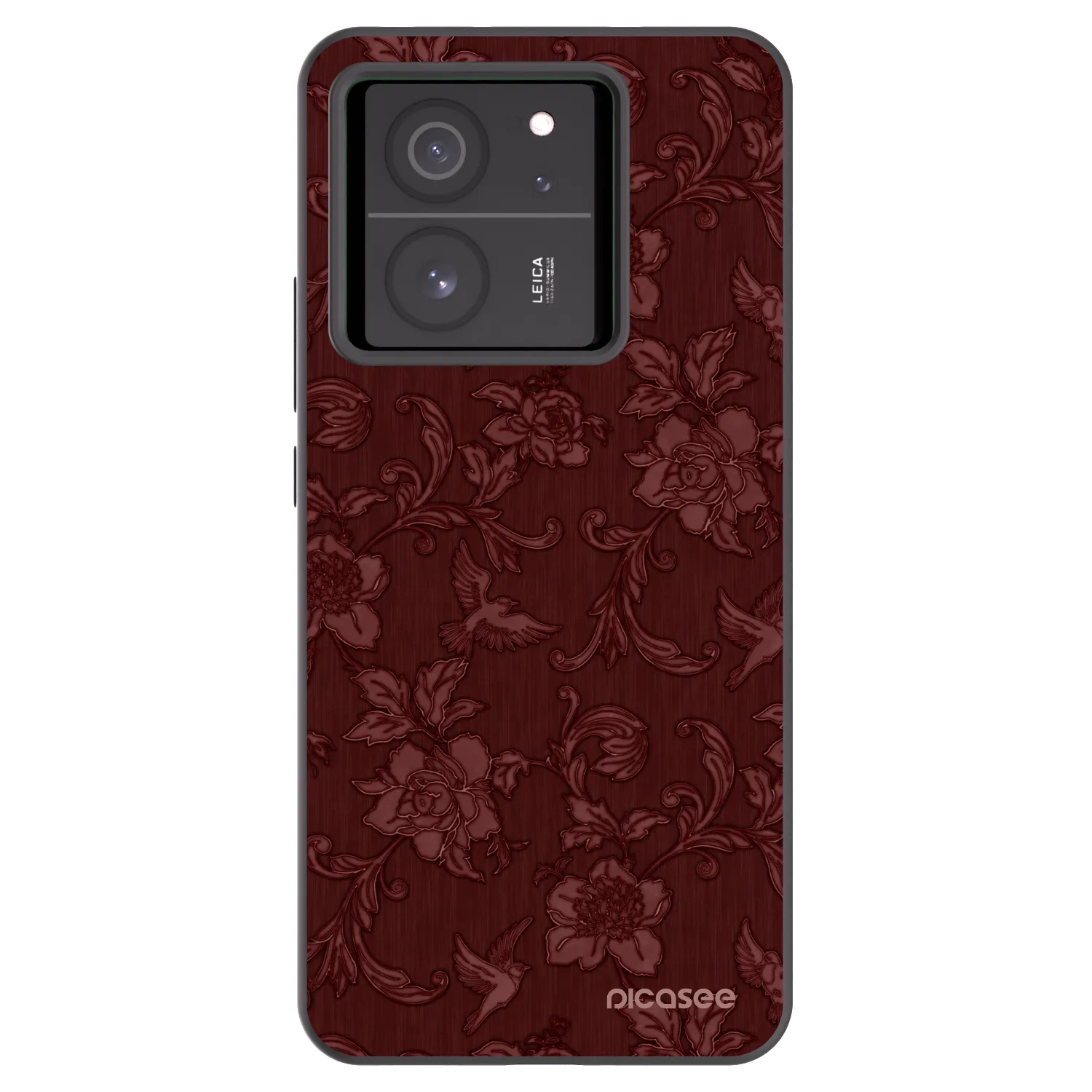 Picasee silikonowe czarne etui na Xiaomi 13T - Red Elegance