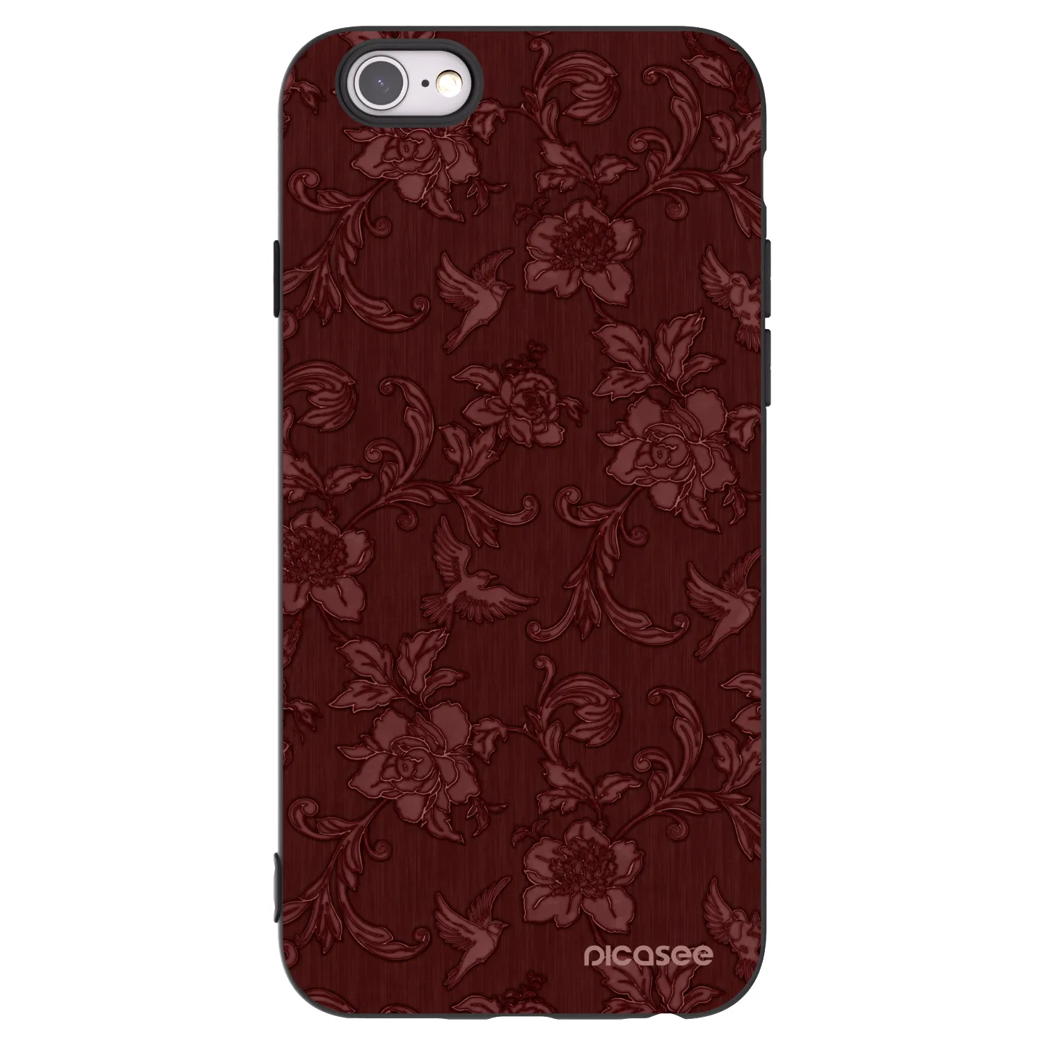 Picasee silikonowe czarne etui na Apple iPhone 6/6S - Red Elegance