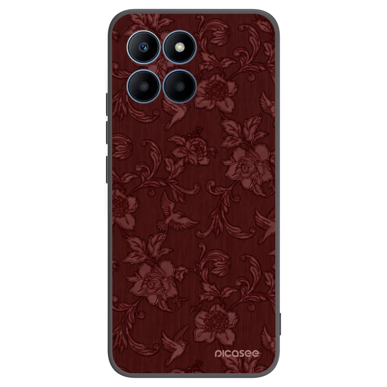 Picasee silikonowe czarne etui na Honor 70 Lite - Red Elegance