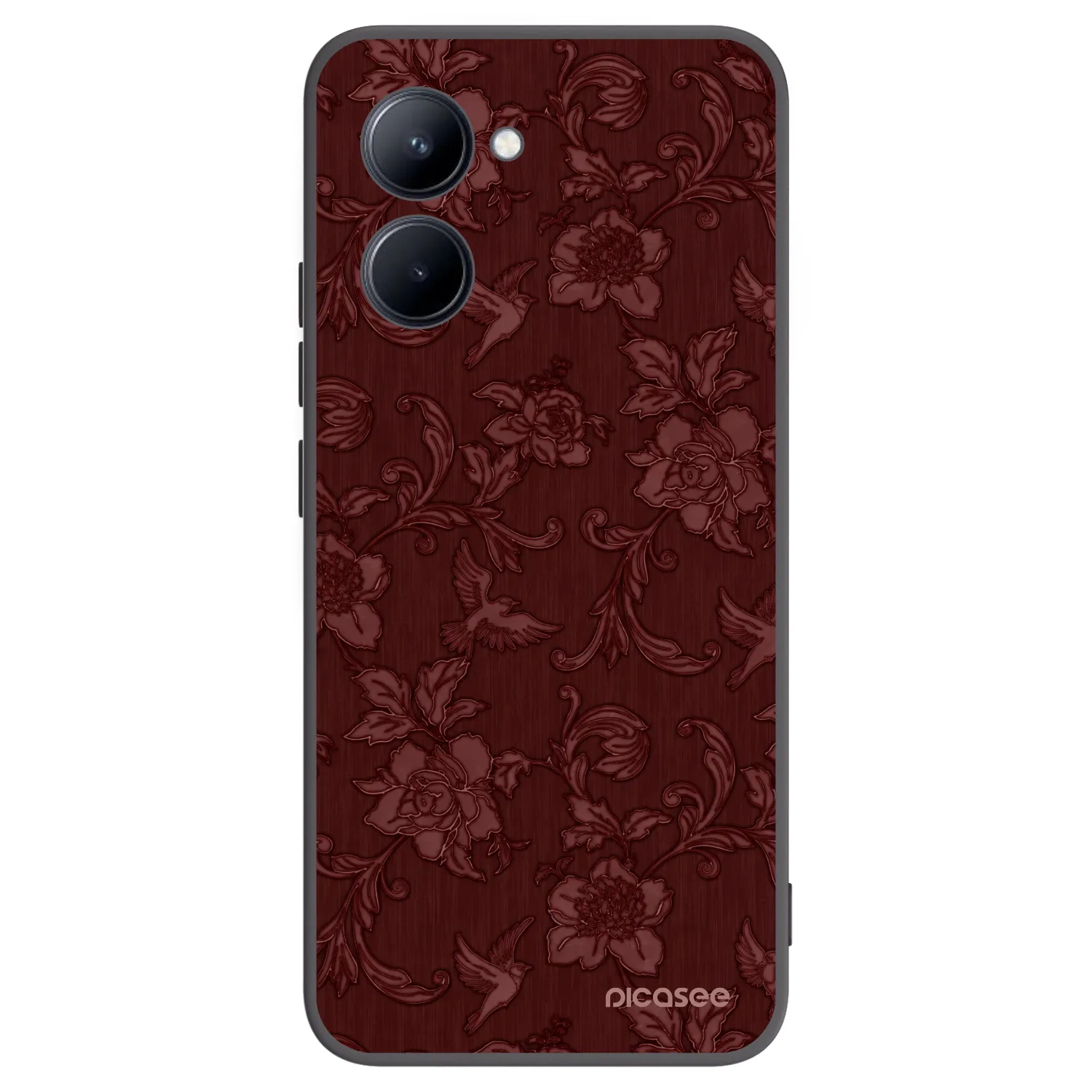 Picasee silikonowe czarne etui na Realme C33 (2023) - Red Elegance