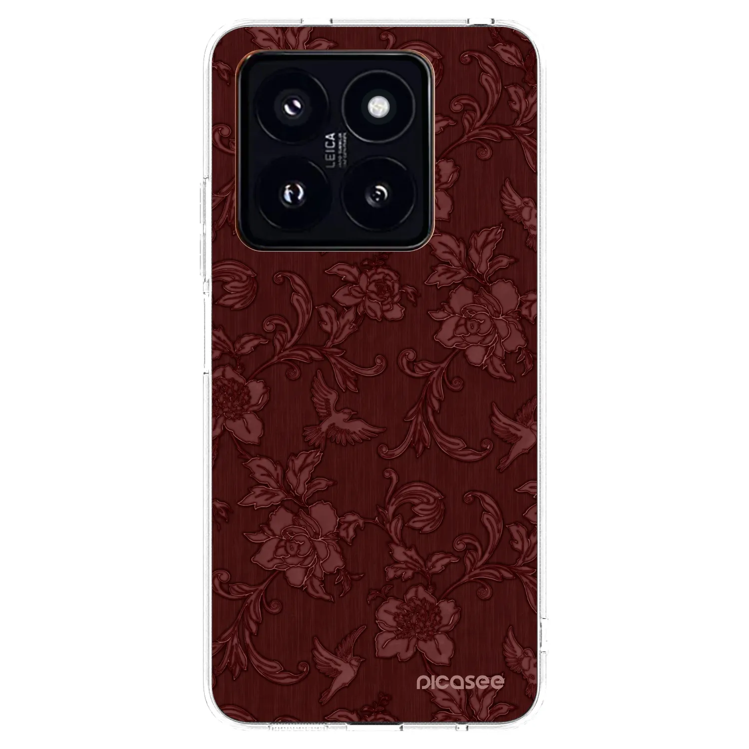Picasee silikonowe przeźroczyste etui na Xiaomi 14 Pro - Red Elegance