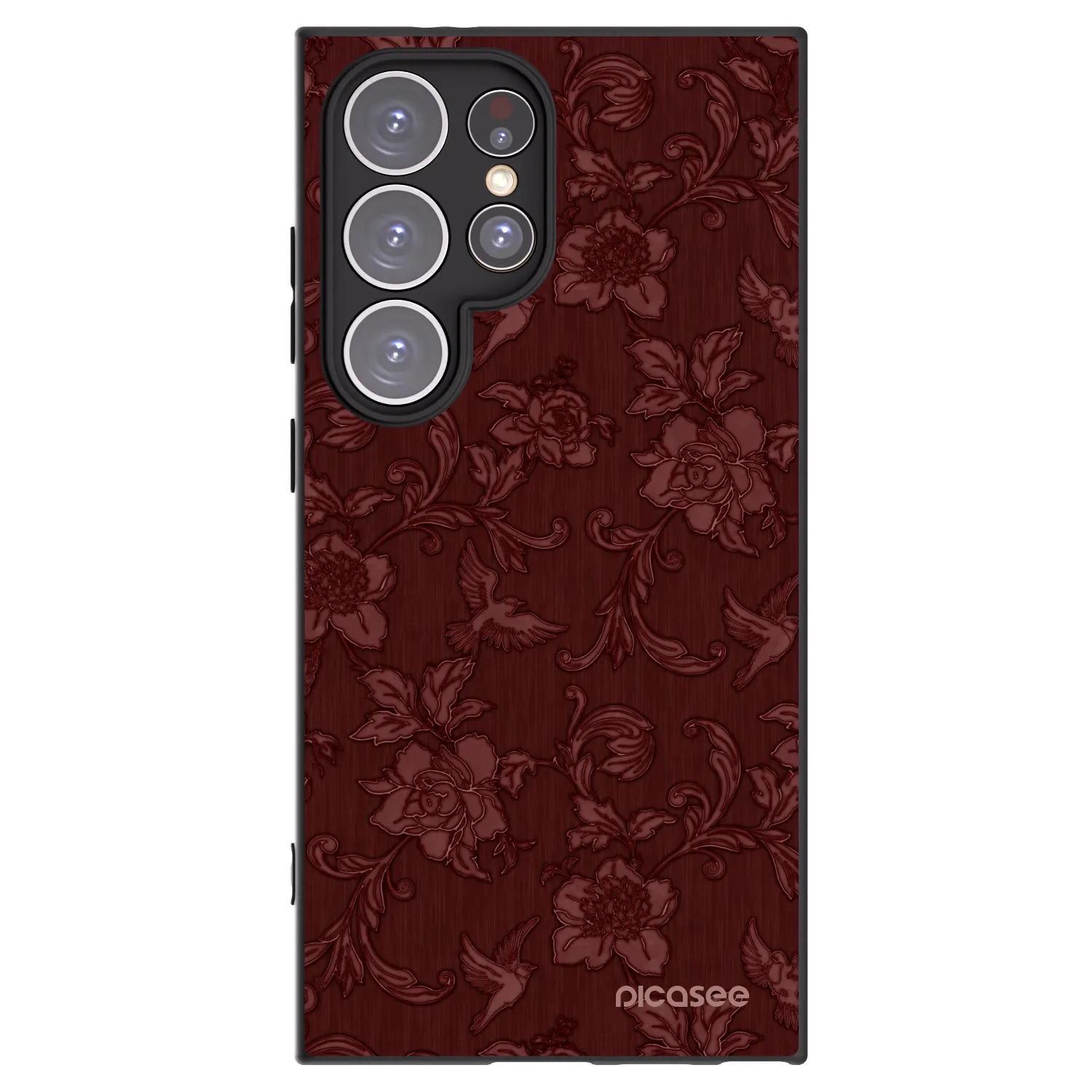 Picasee silikonowe czarne etui na Samsung Galaxy S24 Ultra S928B 5G - Red Elegance