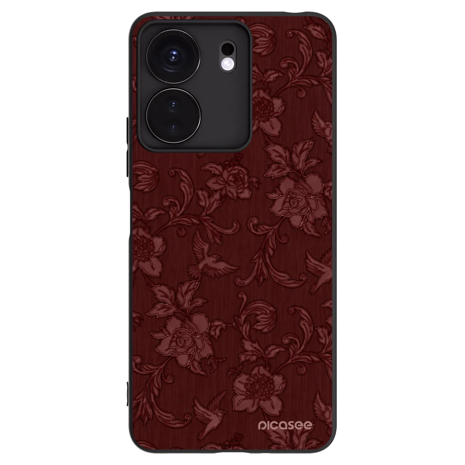 Picasee silikonowe czarne etui na Xiaomi Redmi 13C 4G - Red Elegance