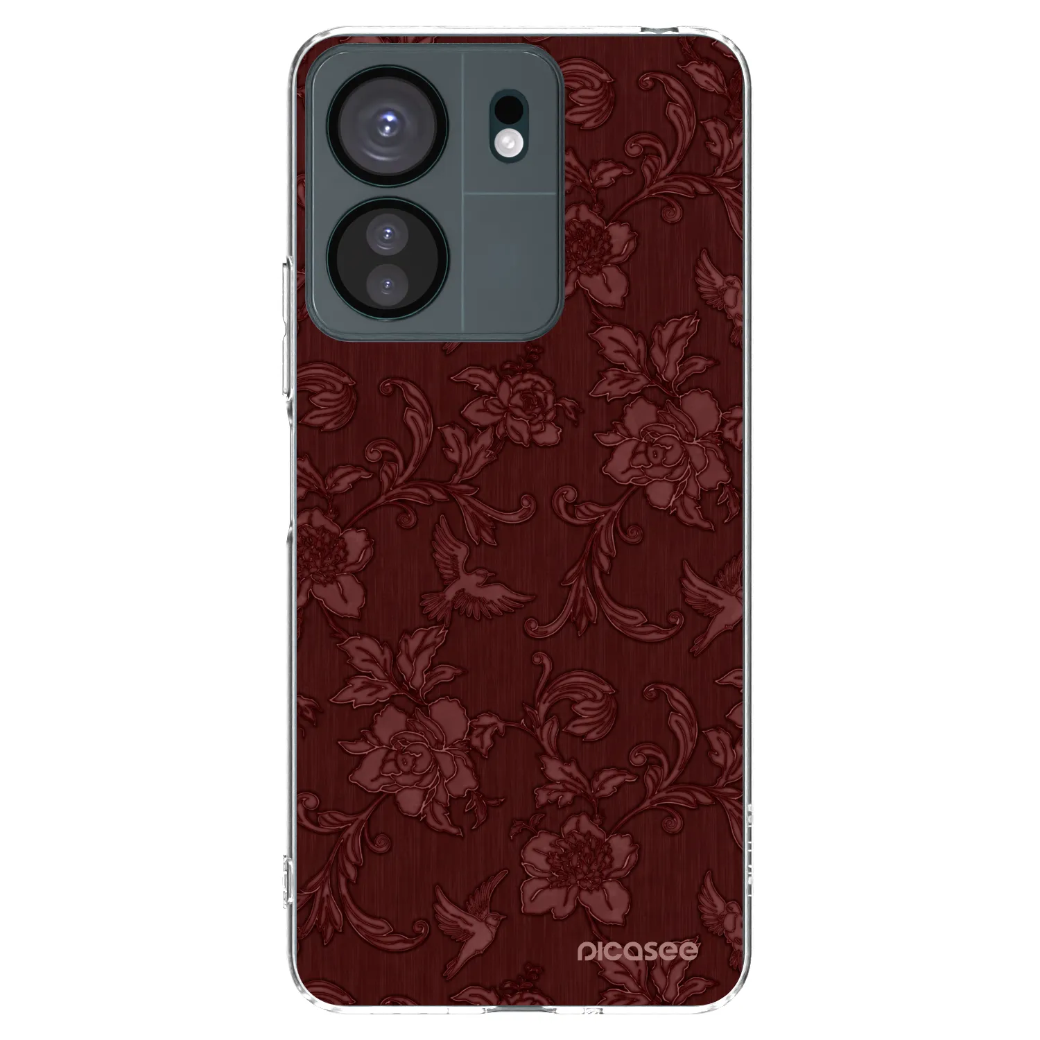 Picasee silikonowe przeźroczyste etui na Xiaomi Redmi 13C 4G - Red Elegance