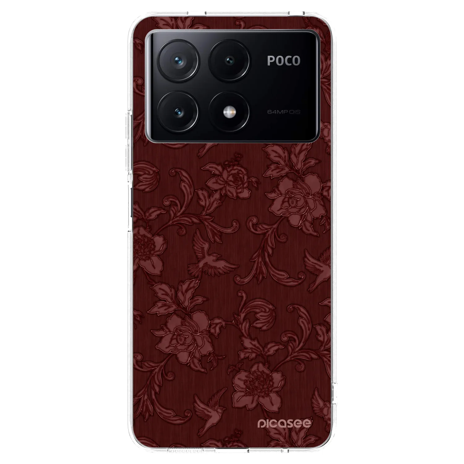 Picasee silikonowe przeźroczyste etui na Xiaomi Poco X6 Pro - Red Elegance