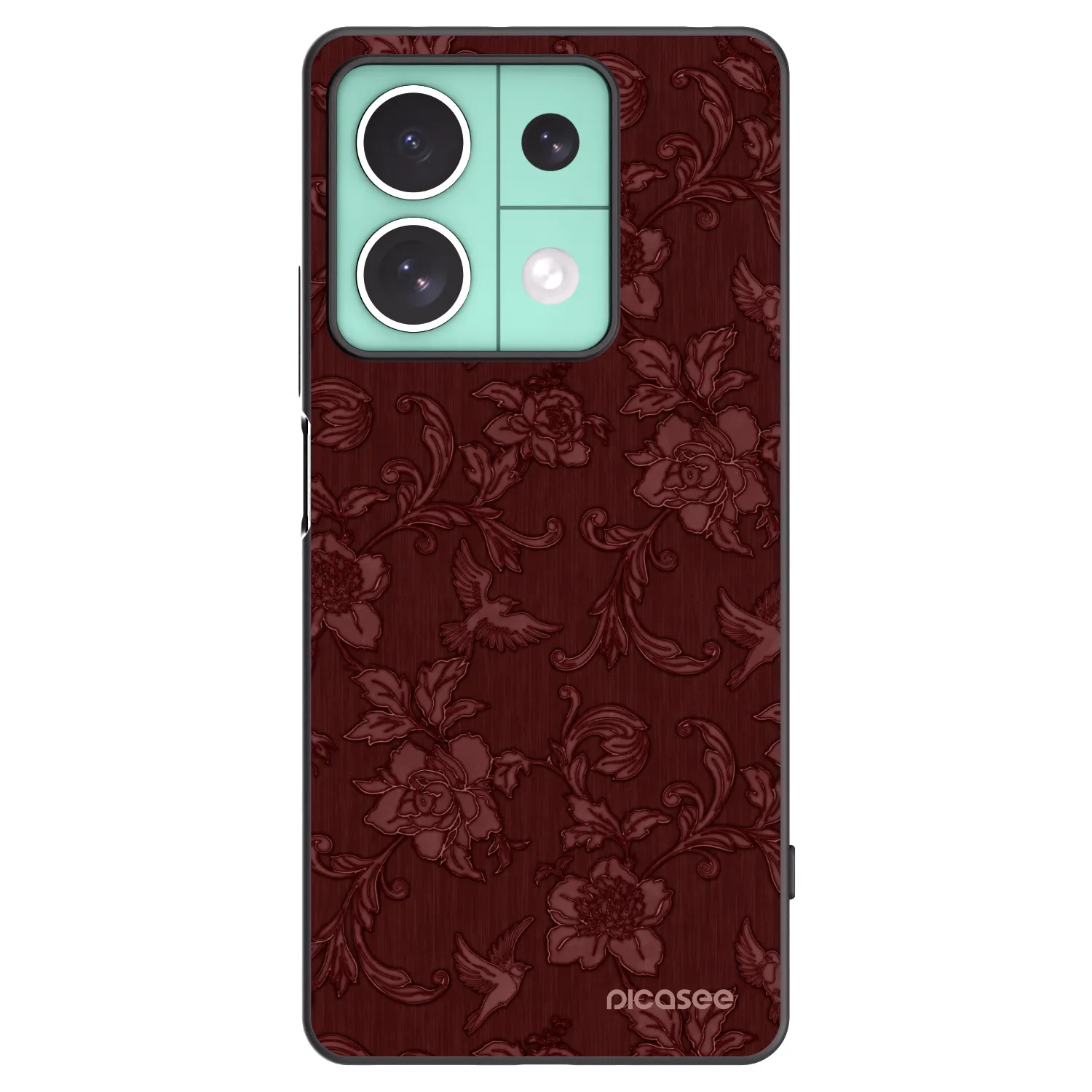Picasee silikonowe czarne etui na Xiaomi Redmi Note 13 5G - Red Elegance