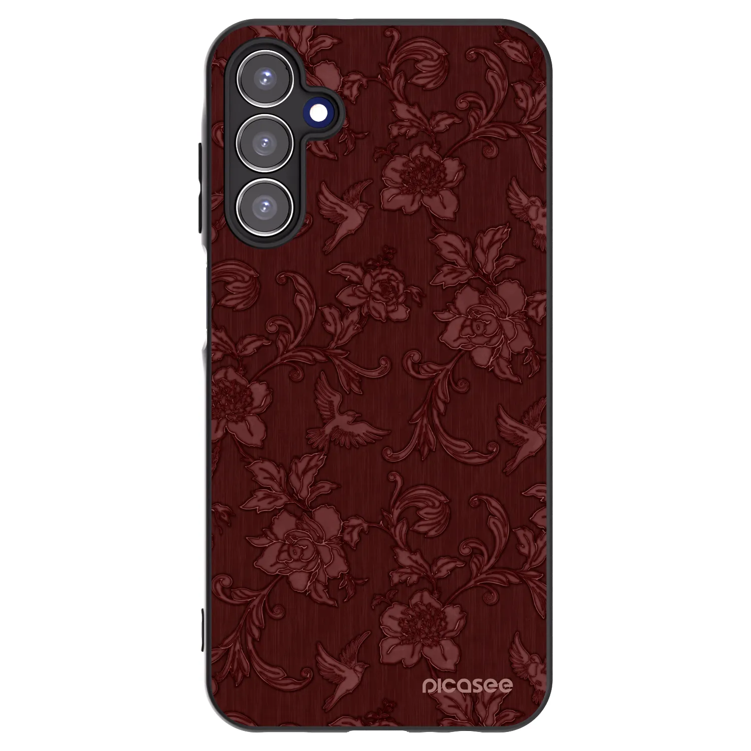 Picasee silikonowe czarne etui na Samsung Galaxy A15 A155F 4G - Red Elegance