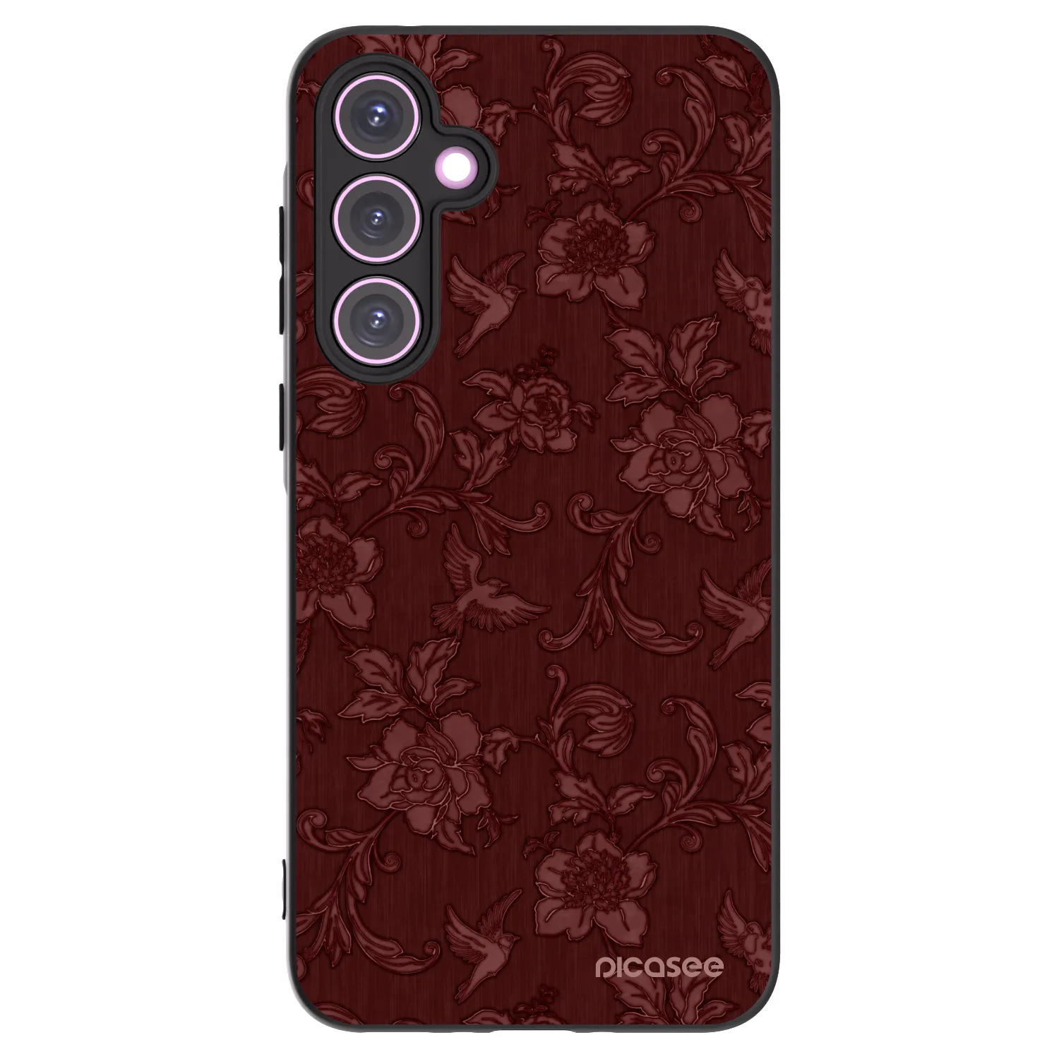 Picasee silikonowe czarne etui na Samsung Galaxy A35 5G A356B - Red Elegance