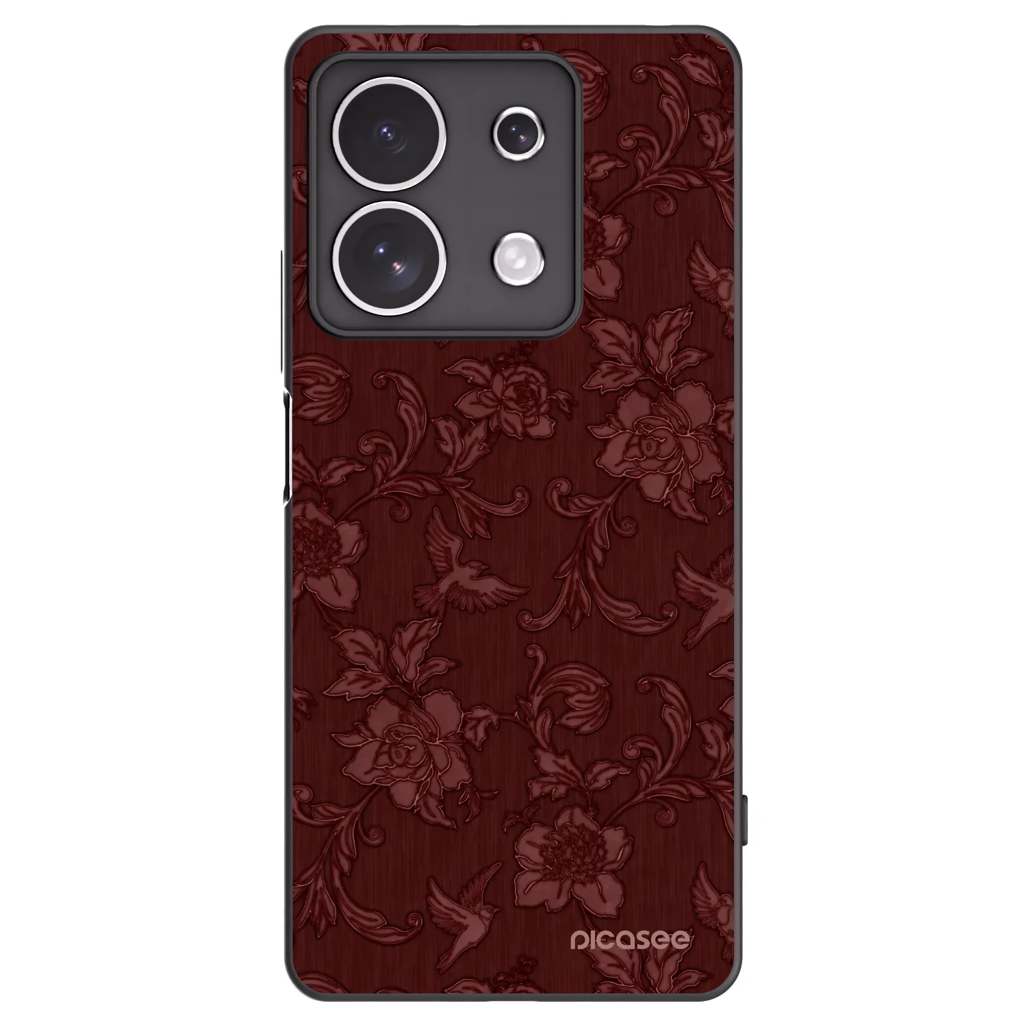 Picasee silikonowe czarne etui na Xiaomi Redmi Note 13 4G - Red Elegance