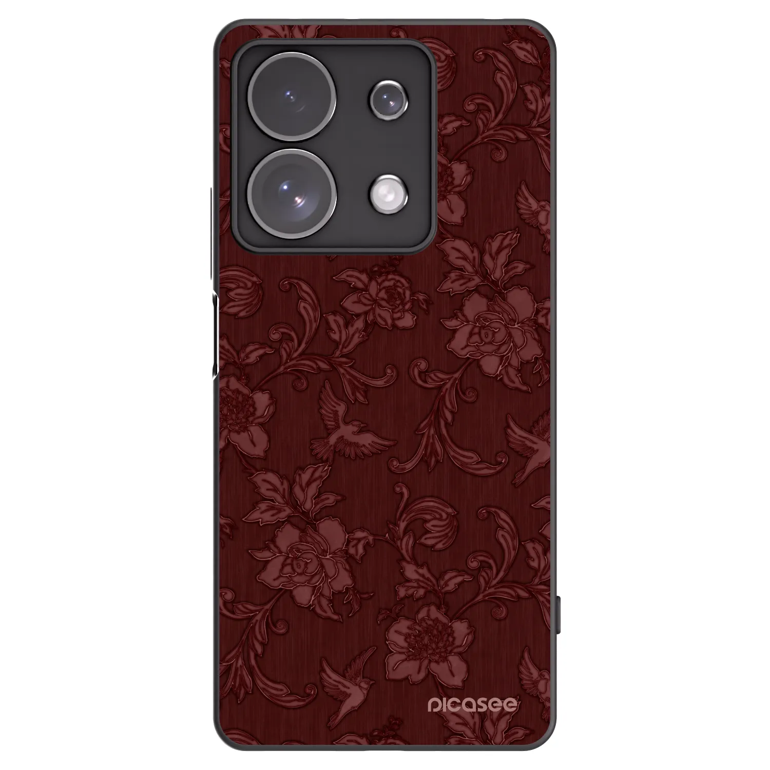 Picasee silikonowe czarne etui na Xiaomi Redmi Note 13 Pro 4G - Red Elegance
