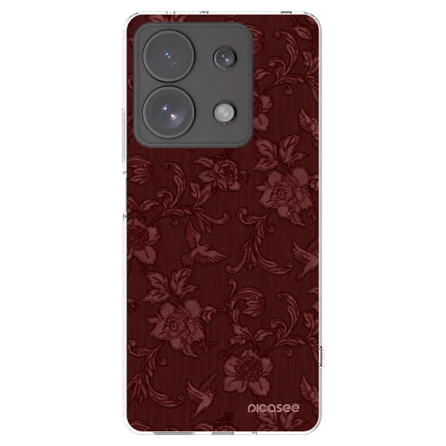 Picasee silikonowe przeźroczyste etui na Xiaomi Redmi Note 13 Pro 4G - Red Elegance
